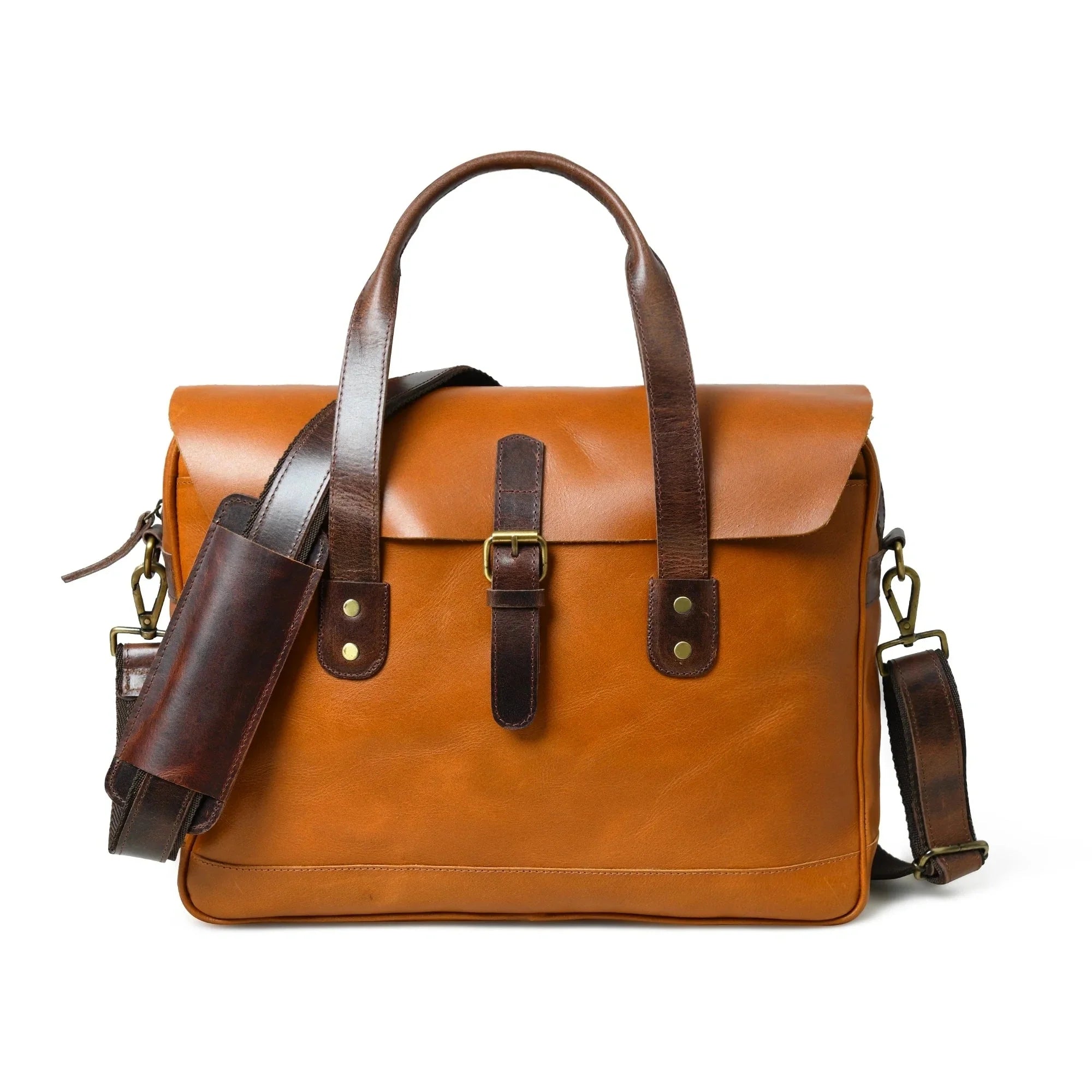 Light Brown Leather Briefcase