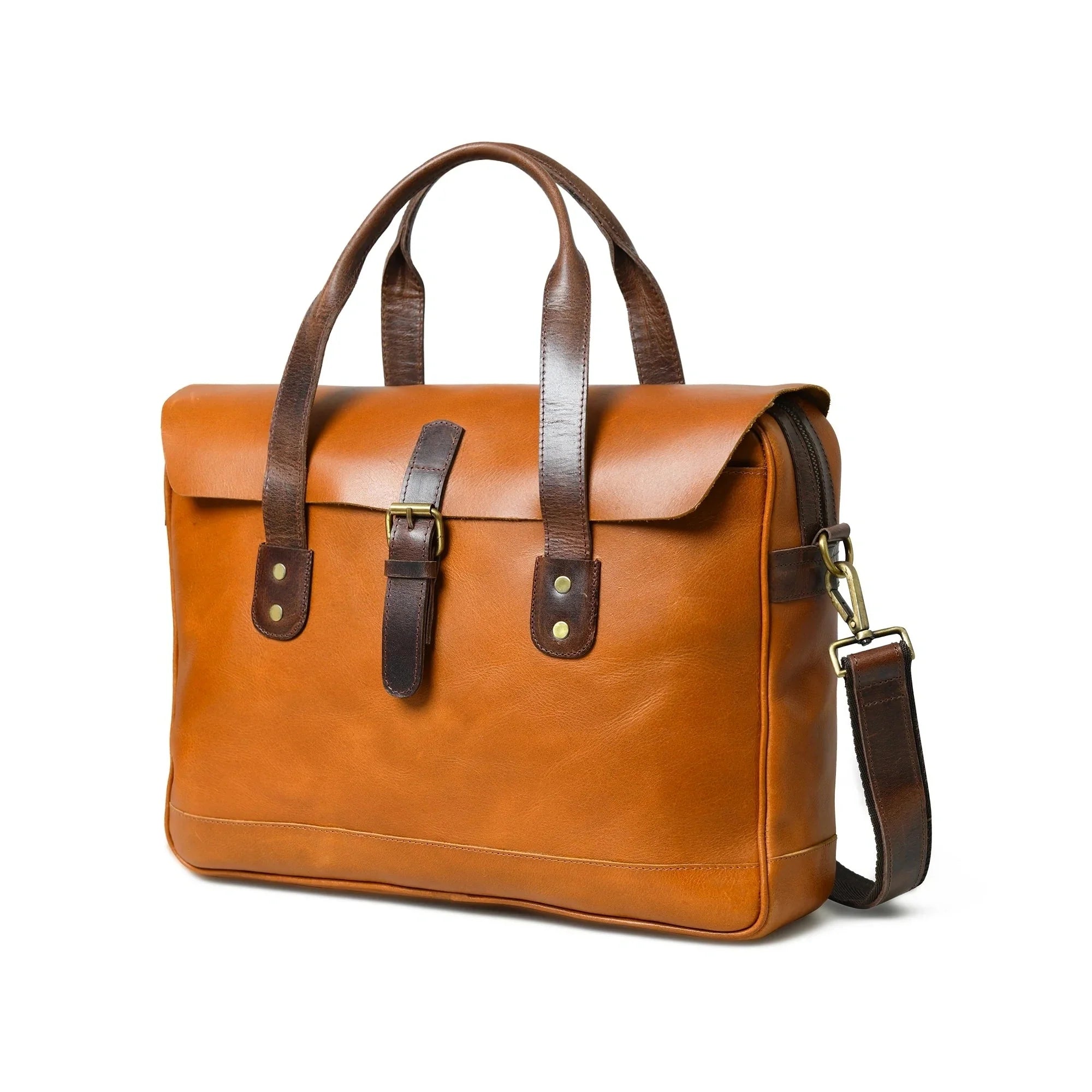 Light Brown Leather Briefcase