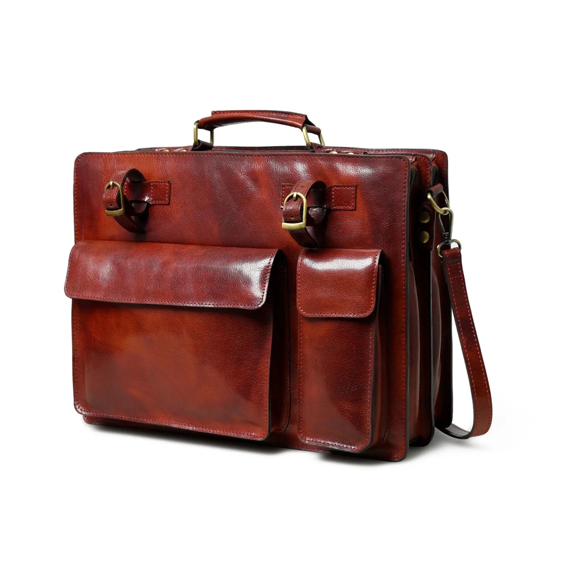 Tann Brown Leather Briefcase