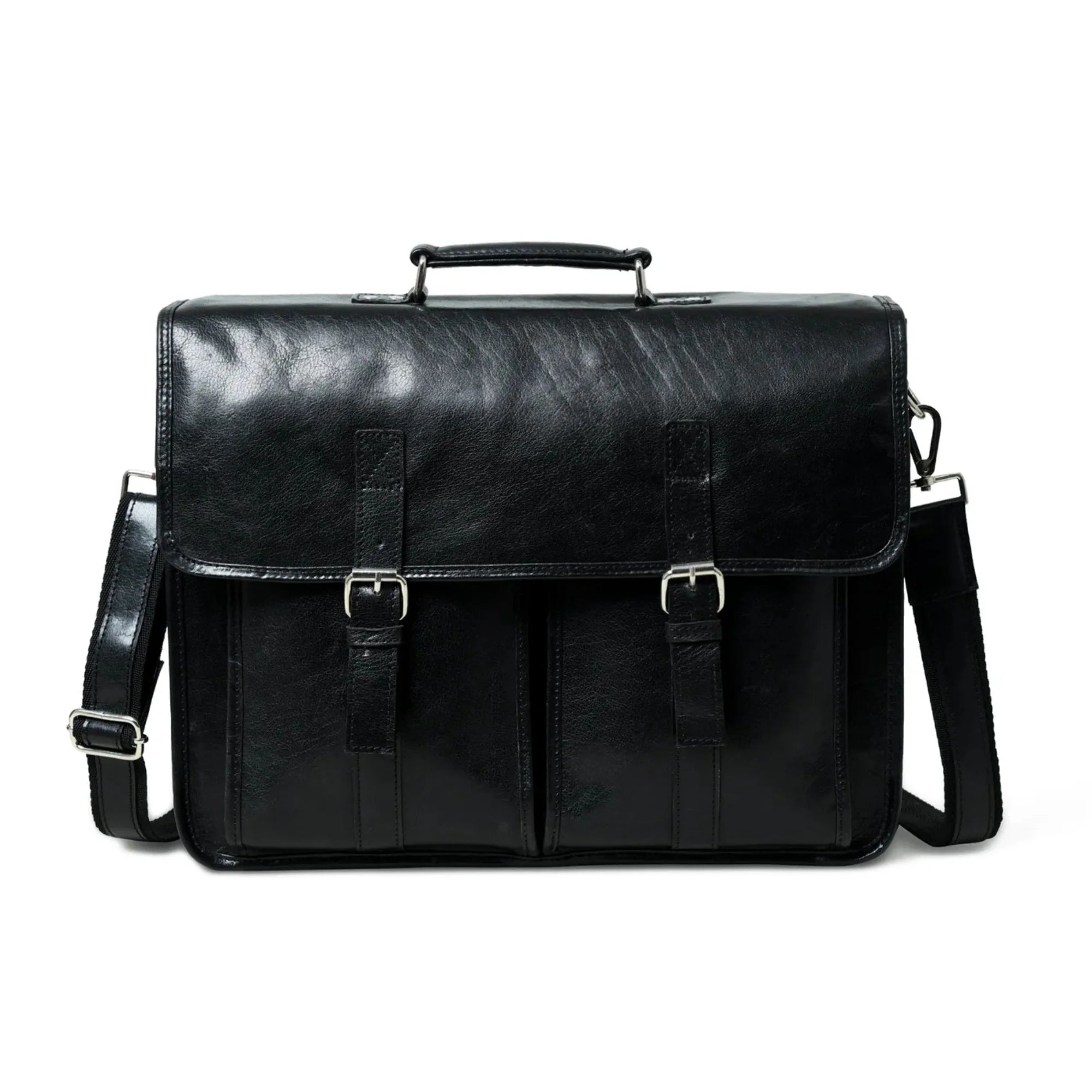 Baylor Black Leather Briefcase