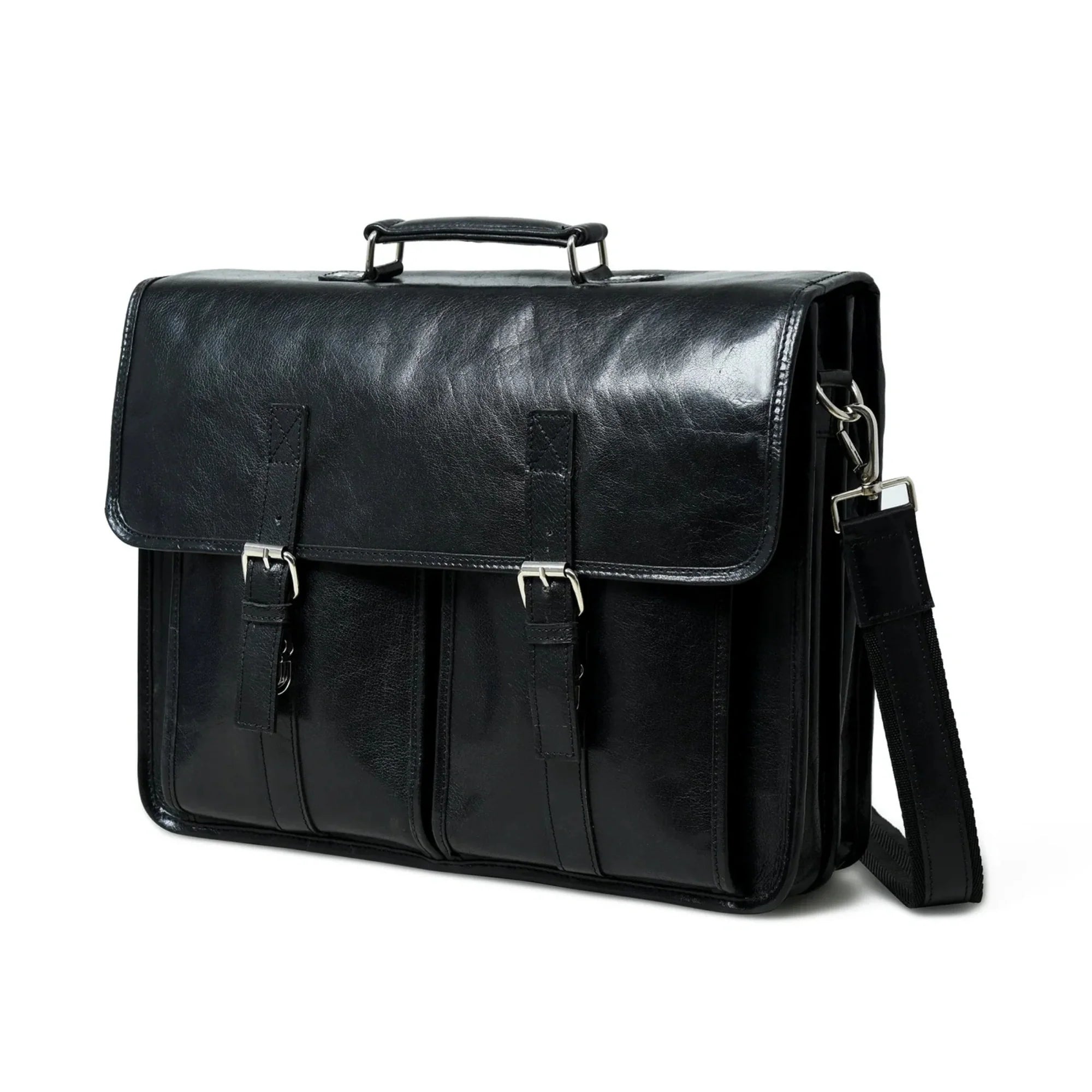 Baylor Black Leather Briefcase