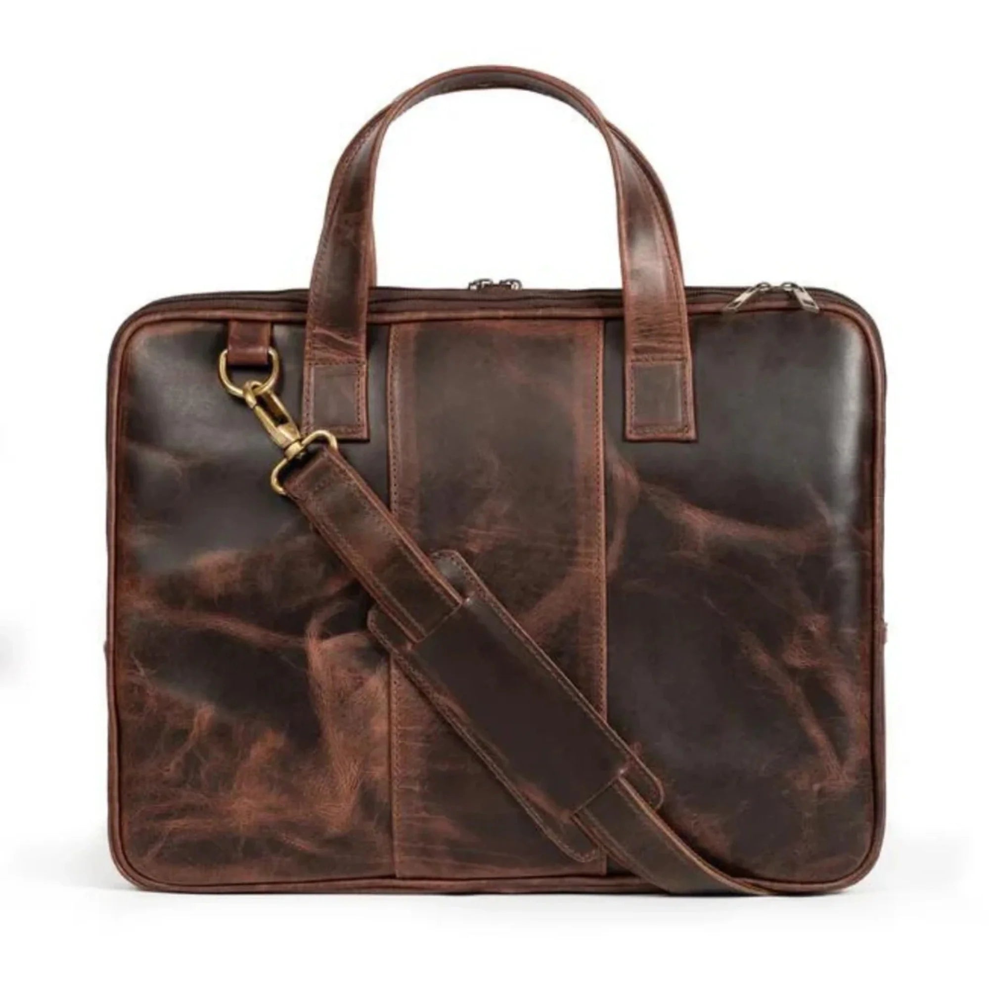 Jamie Leather Briefcase - Brown