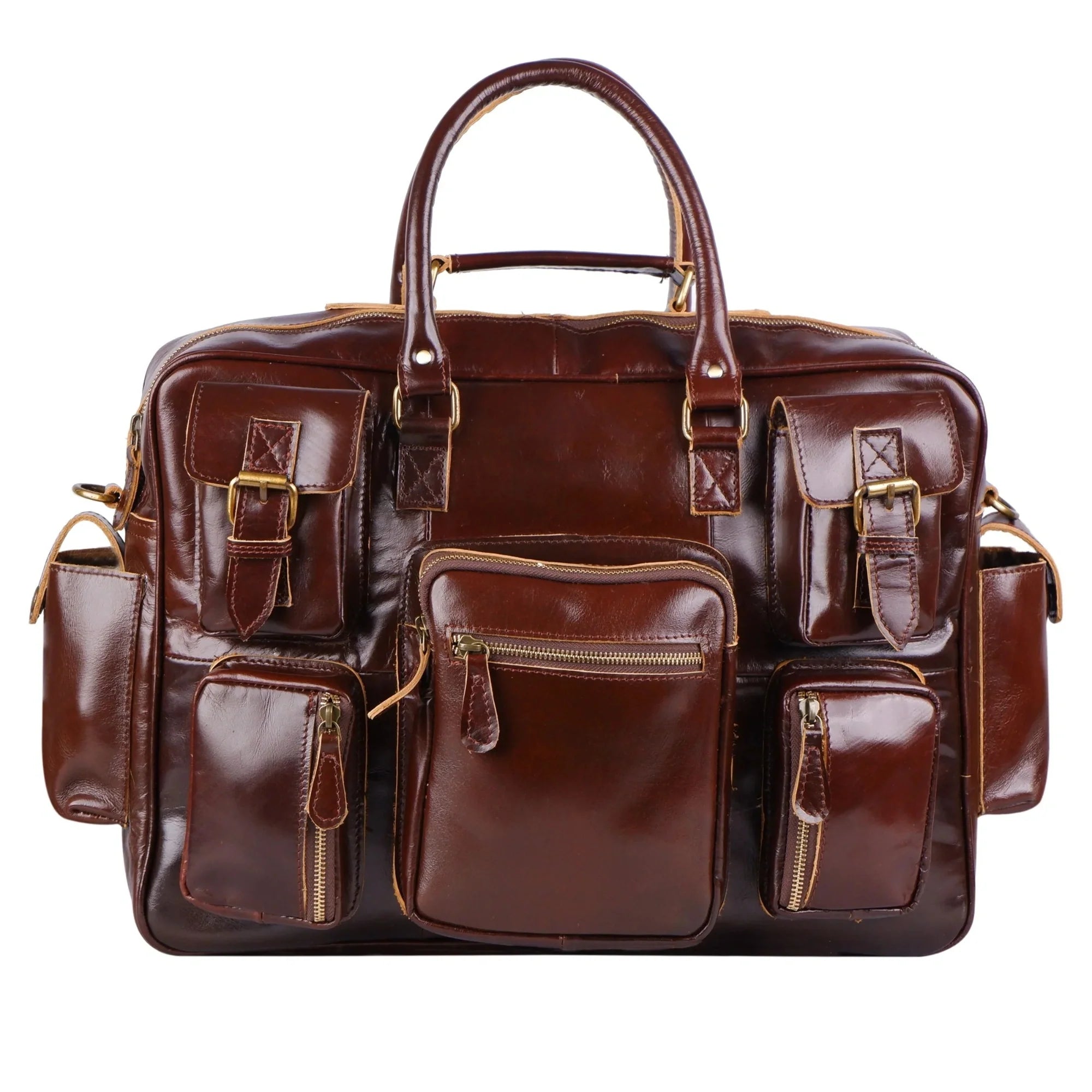 Cherry Red Leather Briefcase