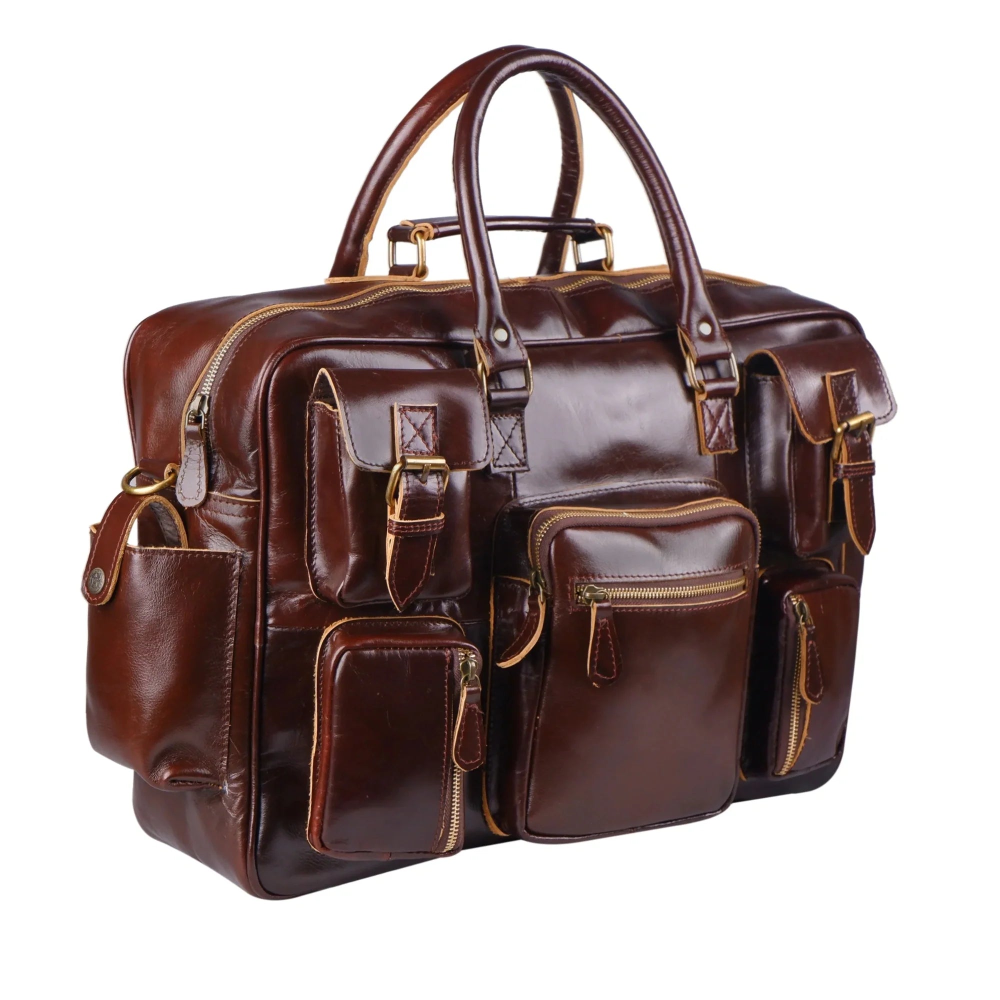 Cherry Red Leather Briefcase