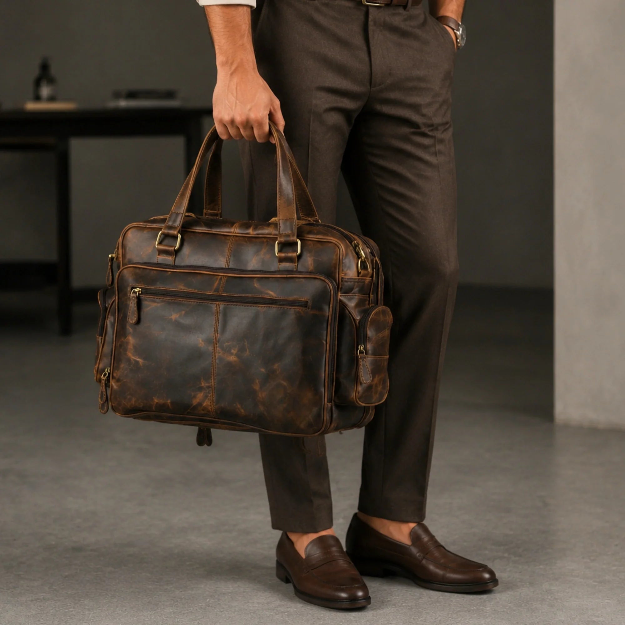 Jacob Full grain Leather Briefcase