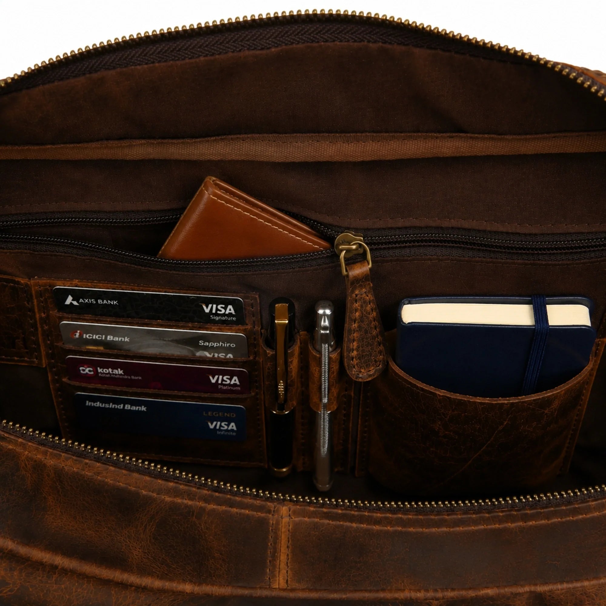 Aster Full Grain Leather Travel Briefcase