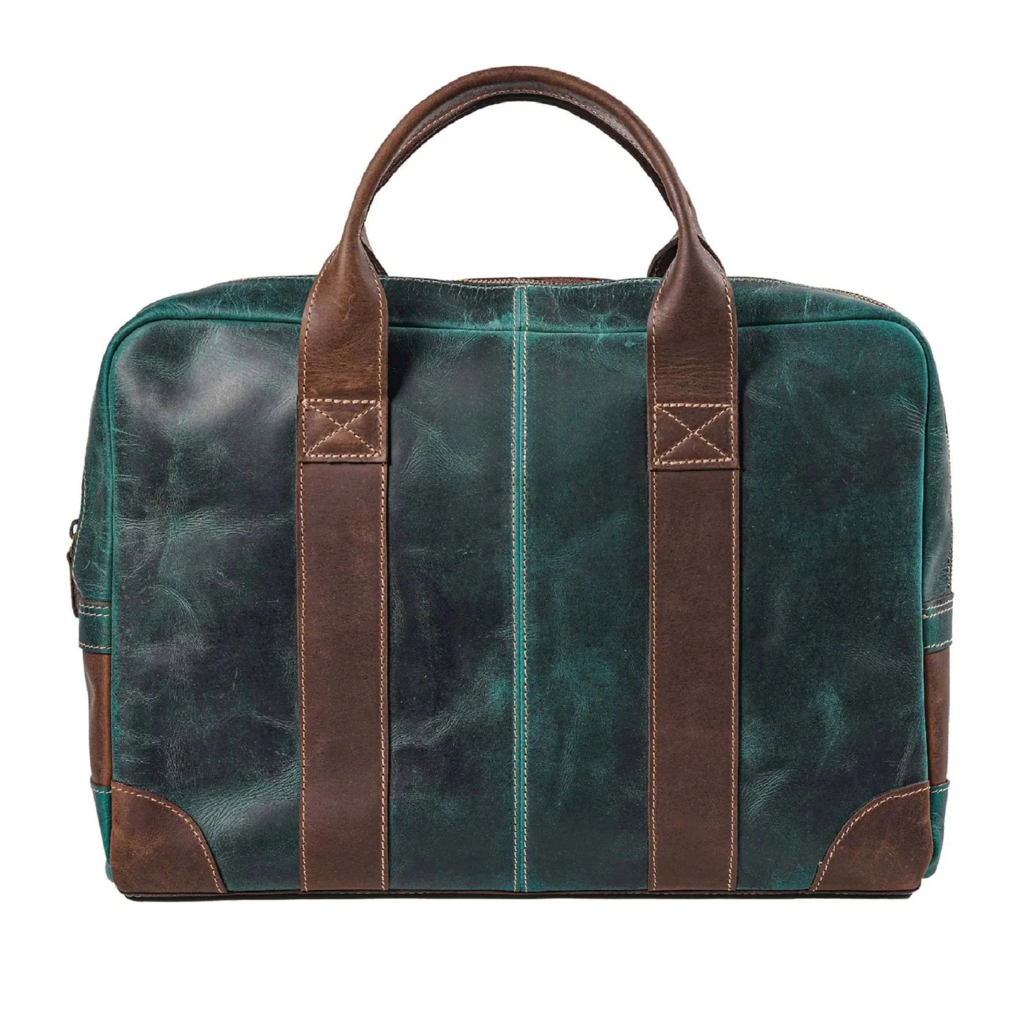 Leo Full grain Leather Briefcase - Green