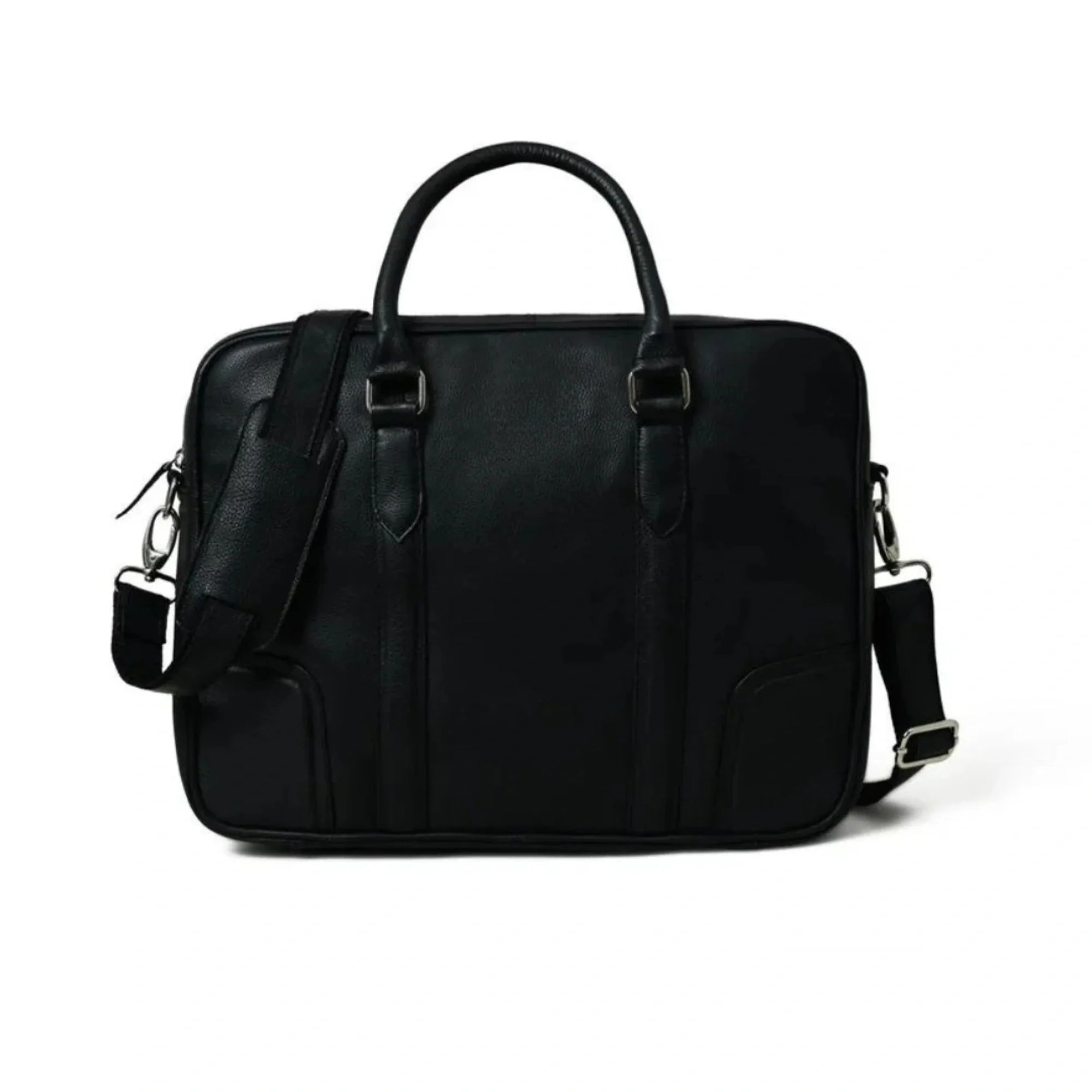Royal Black Leather Briefcase