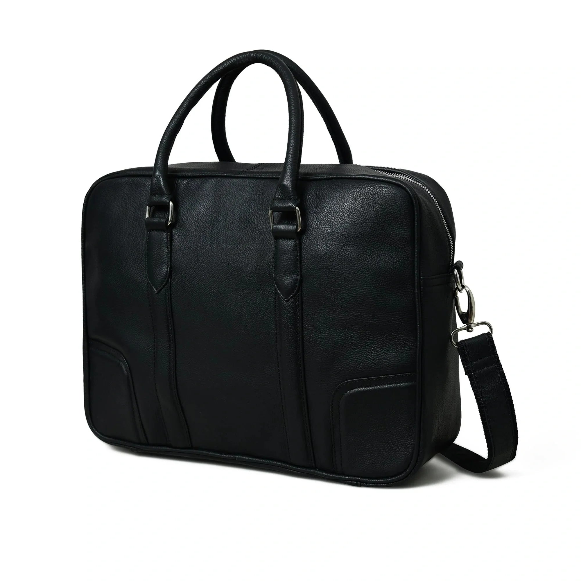 Royal Black Leather Briefcase