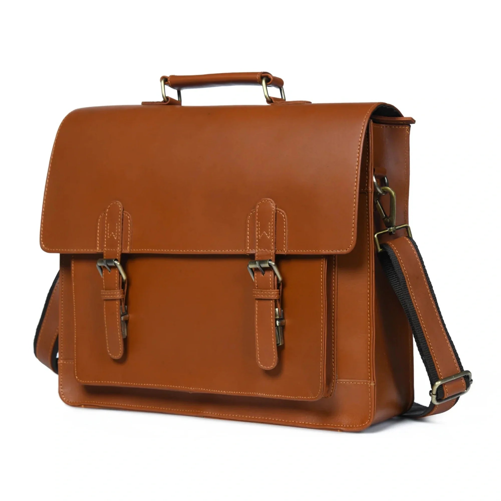 Max Vintage Brown Leather Briefcase