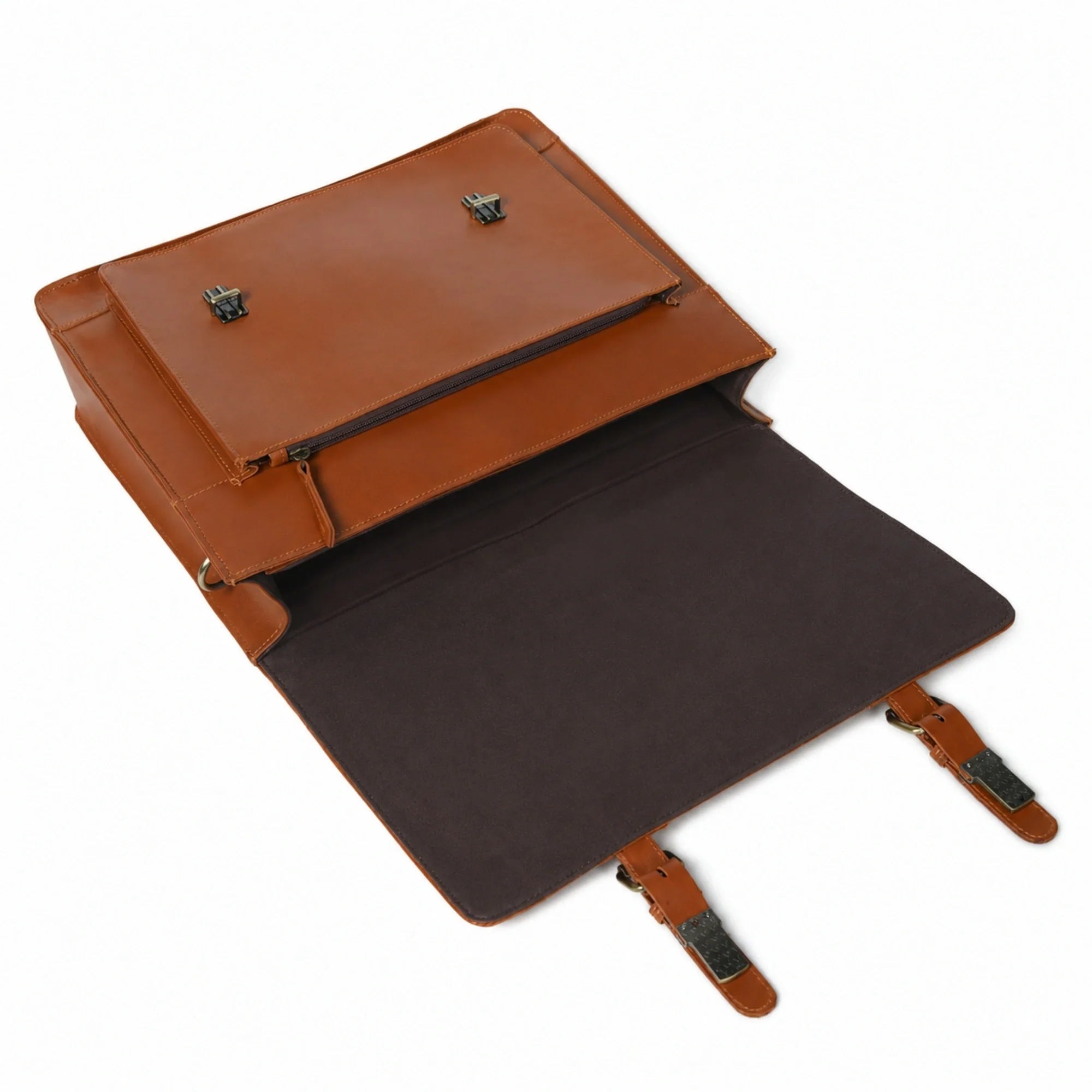 Max Vintage Brown Leather Briefcase
