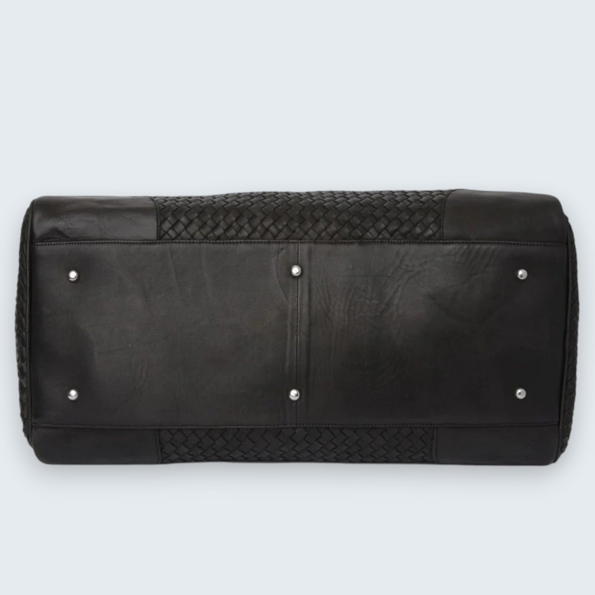 Zodiac Abra Woven Leather Duffle Bag Black