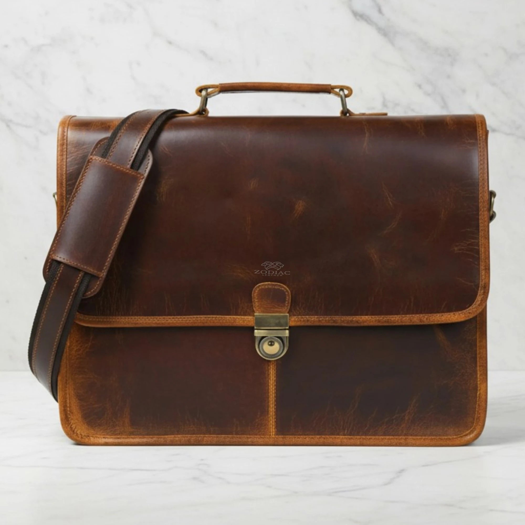 Zodiac Clark Leather Office Briefcase