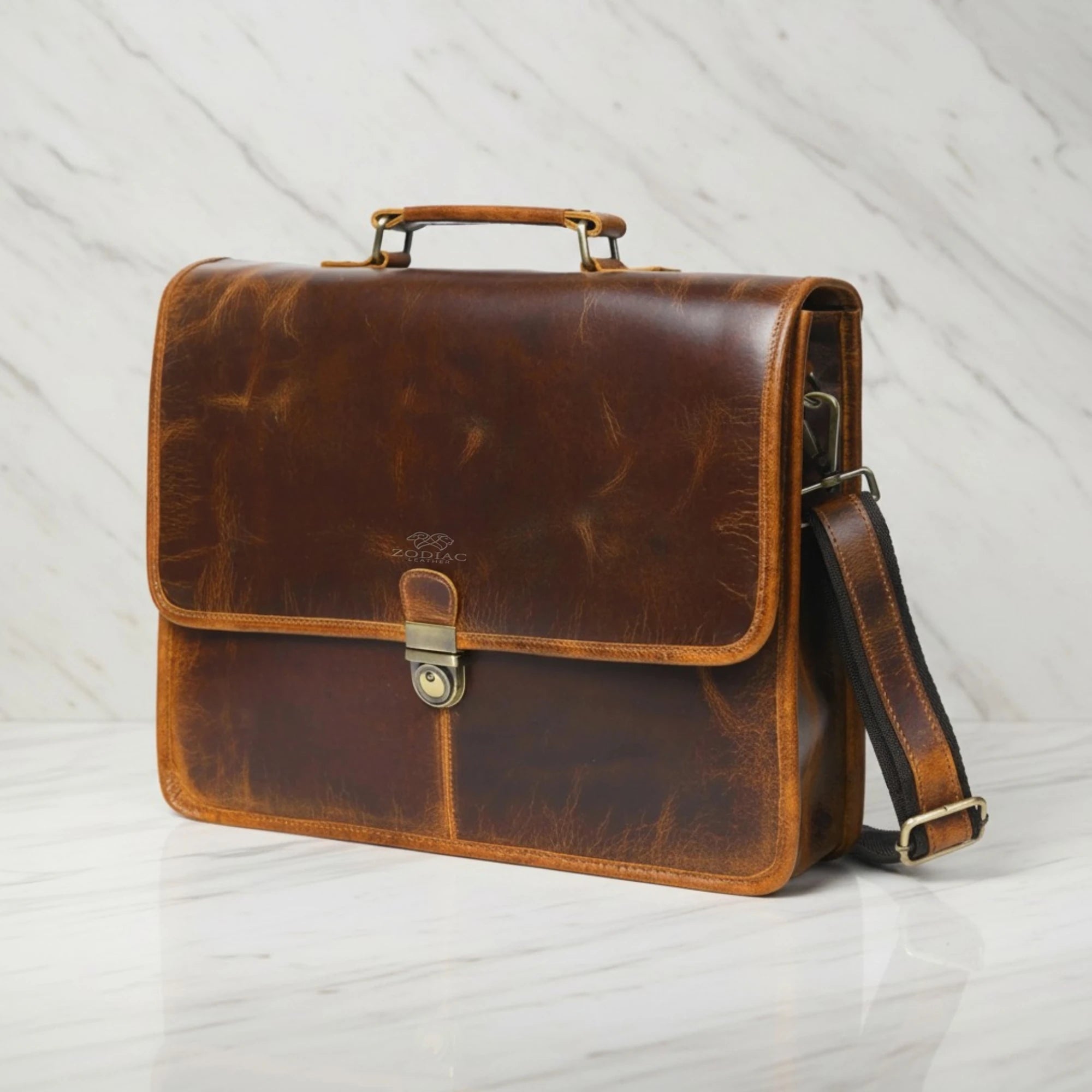 Zodiac Clark Leather Office Briefcase