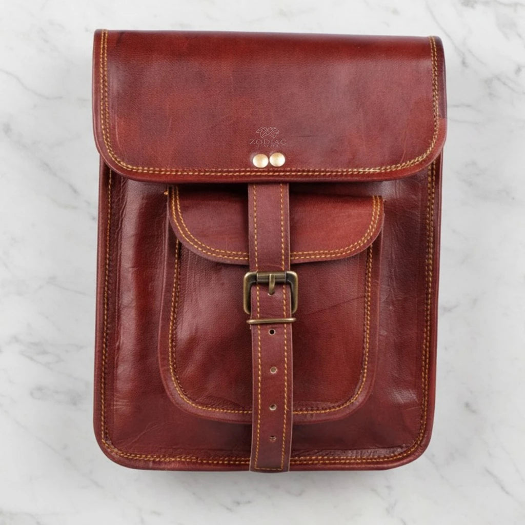 Zodiac Classic Full Grain Crossbody Messenger Bag