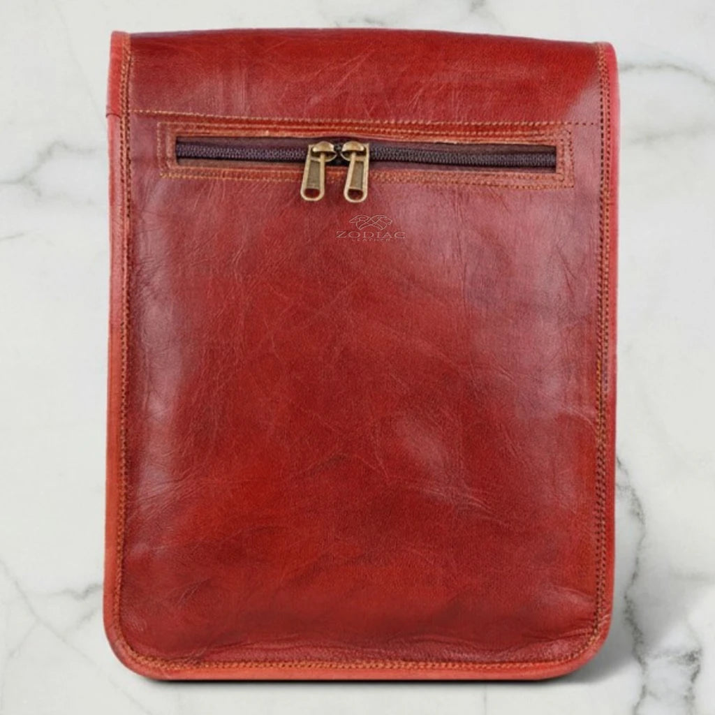 Zodiac Genuine Reddish Brown Crossbody Bag