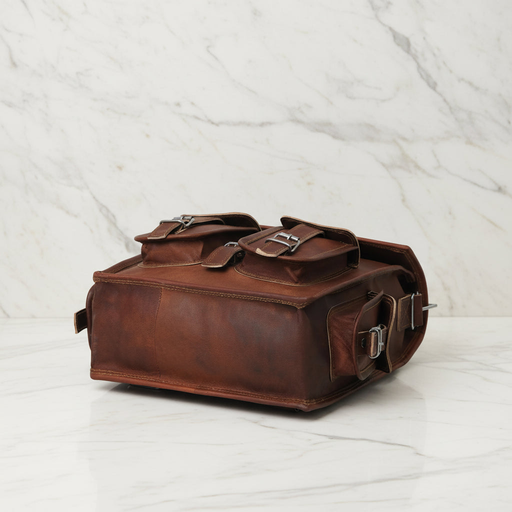 Zodiac Historic Crossbody Leather Backpack