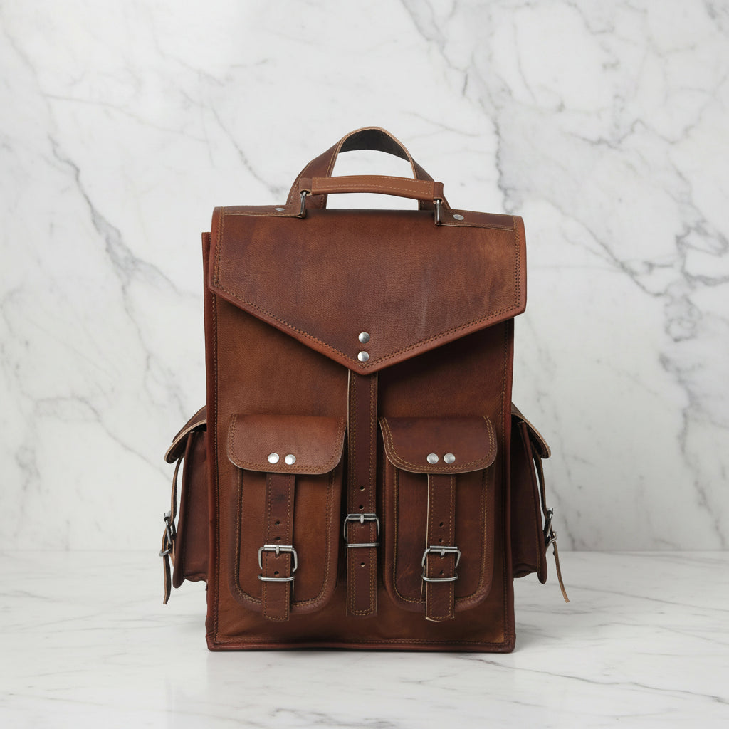 Zodiac Historic Crossbody Leather Backpack