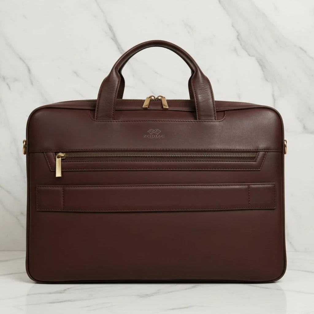 Zodiac Jimmy Brown Laptop Briefcase