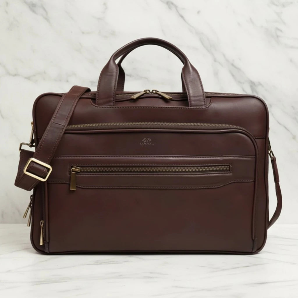 Zodiac Jimmy Brown Laptop Briefcase