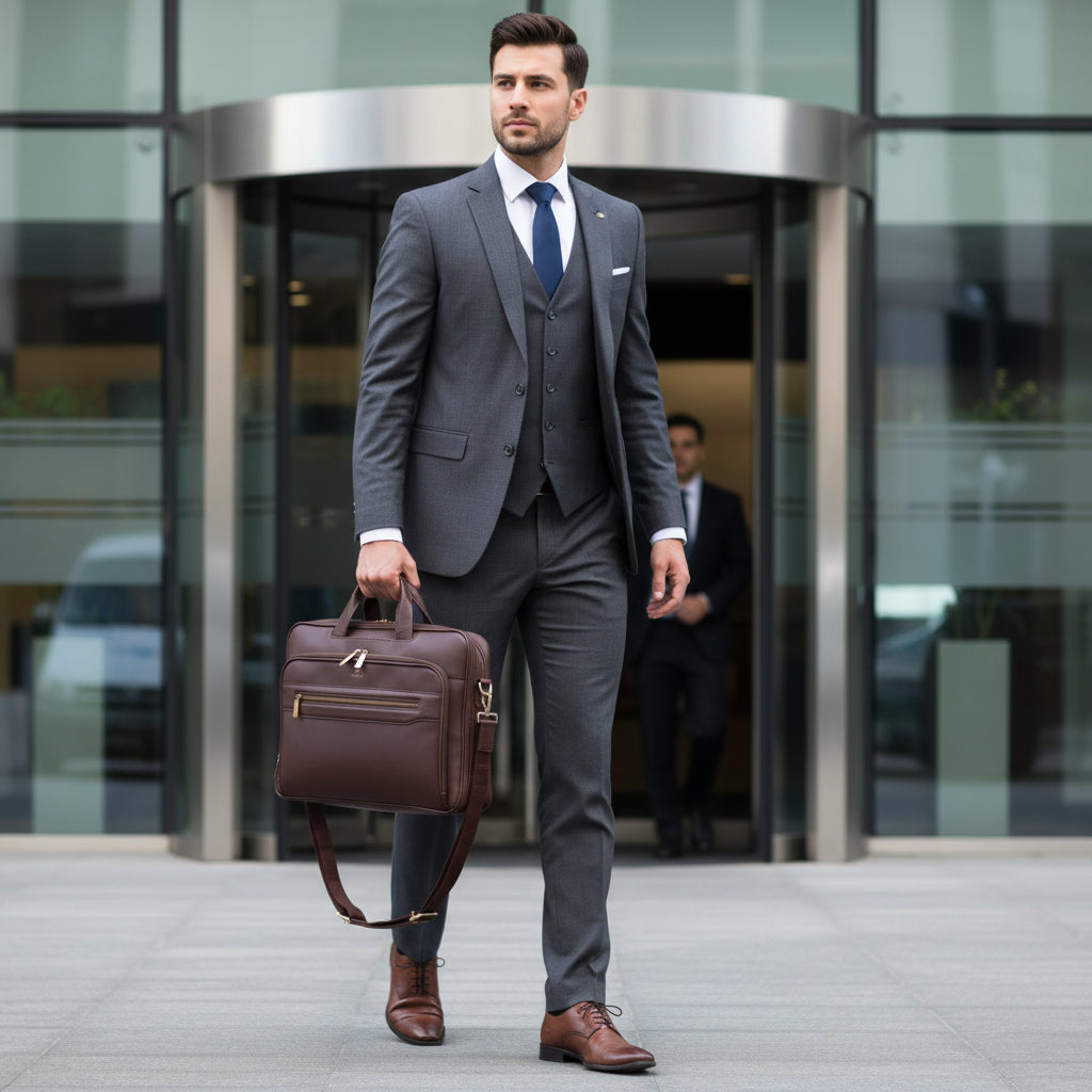 Zodiac Jimmy Brown Laptop Briefcase