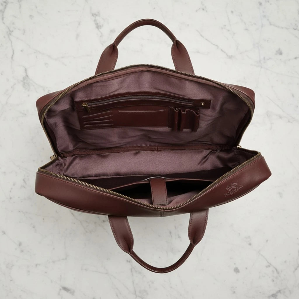 Zodiac Jimmy Brown Laptop Briefcase