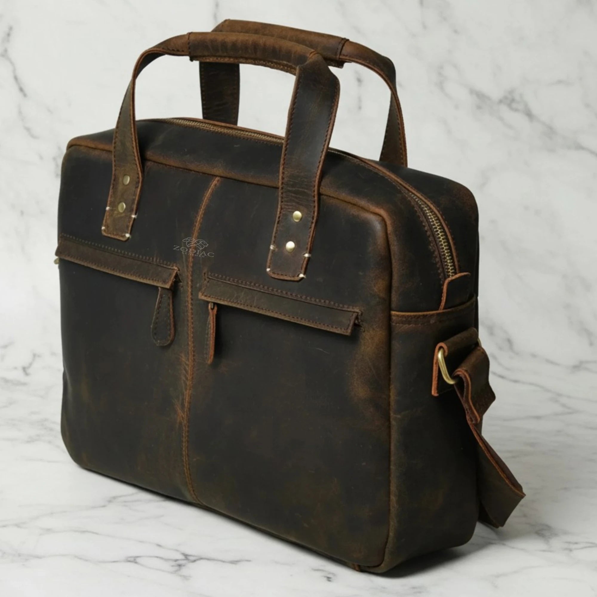 Zodiac Kevin Buffalo Leather Briefcase