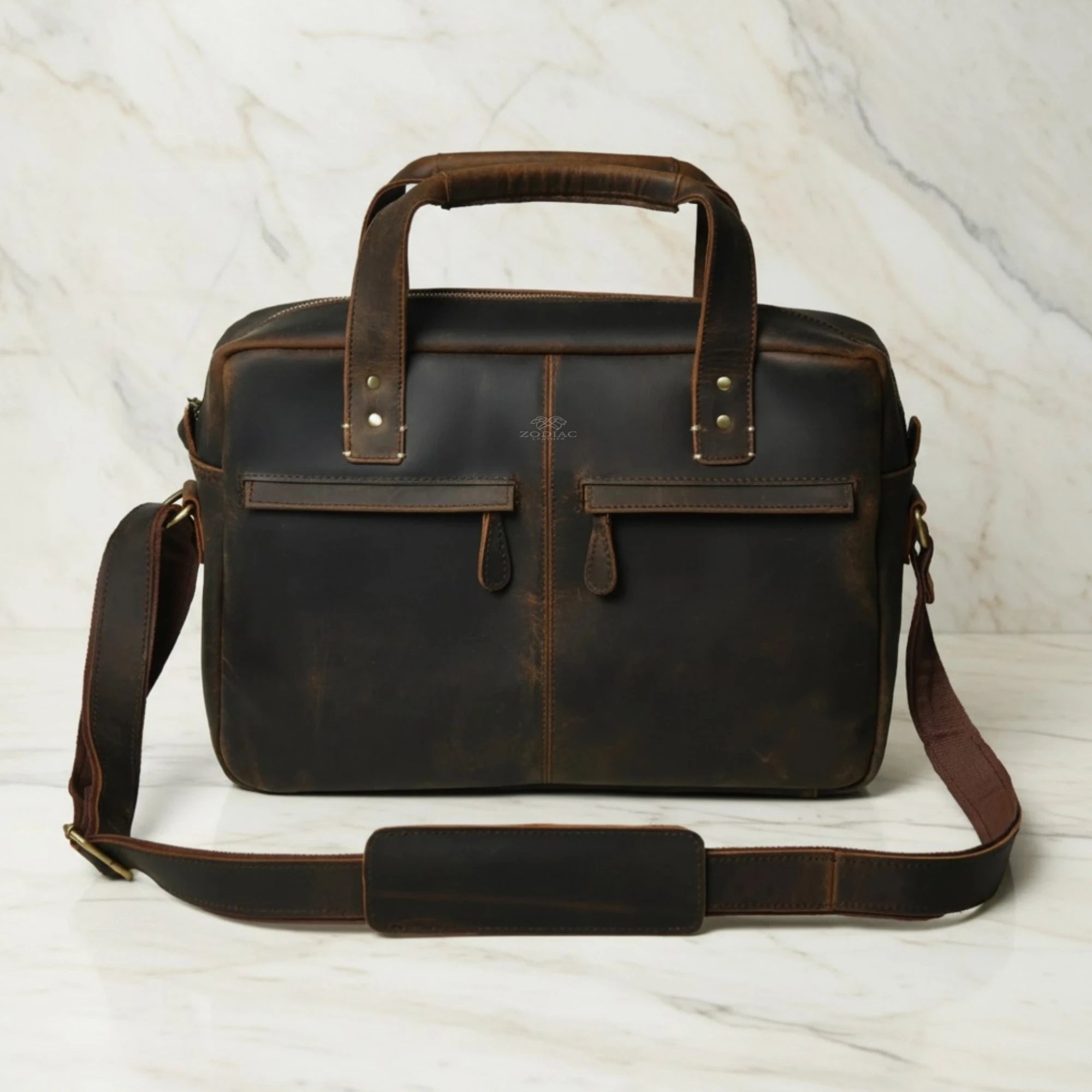 Zodiac Kevin Buffalo Leather Briefcase