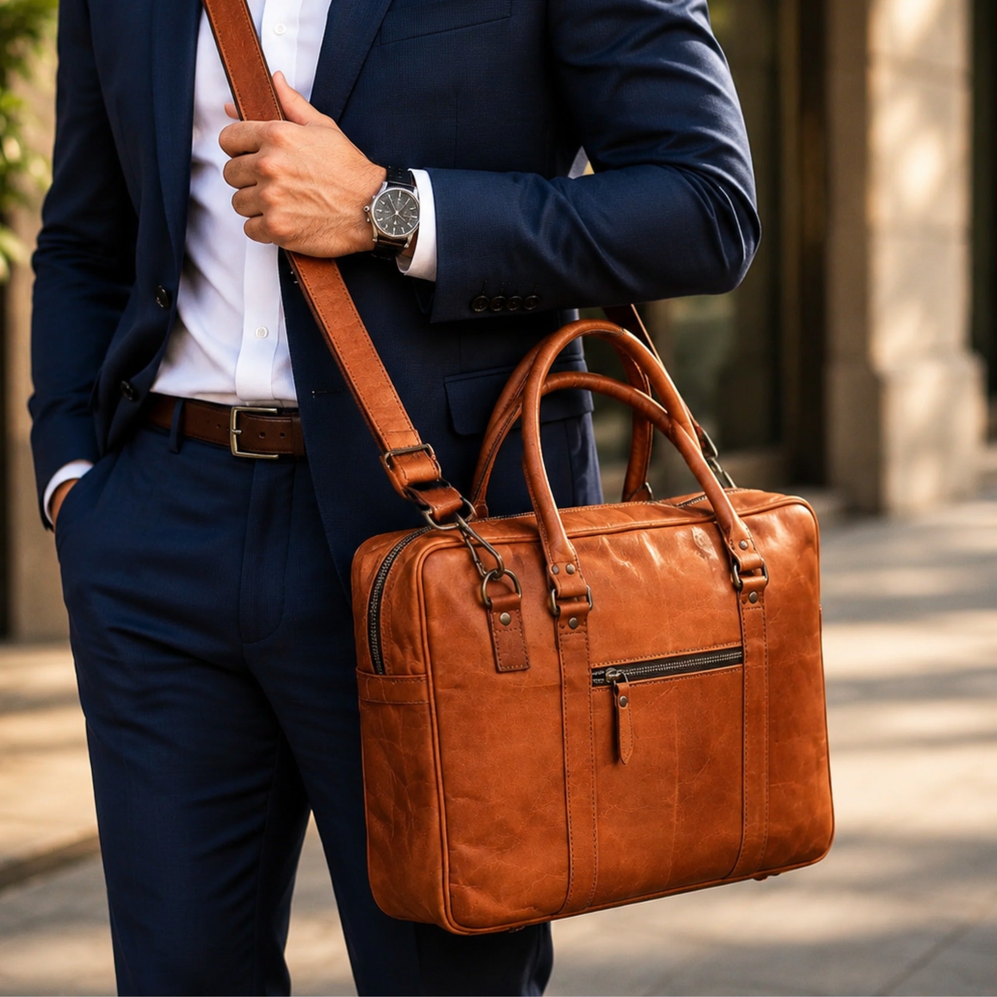 Beckham Full Grain Leather Briefcase