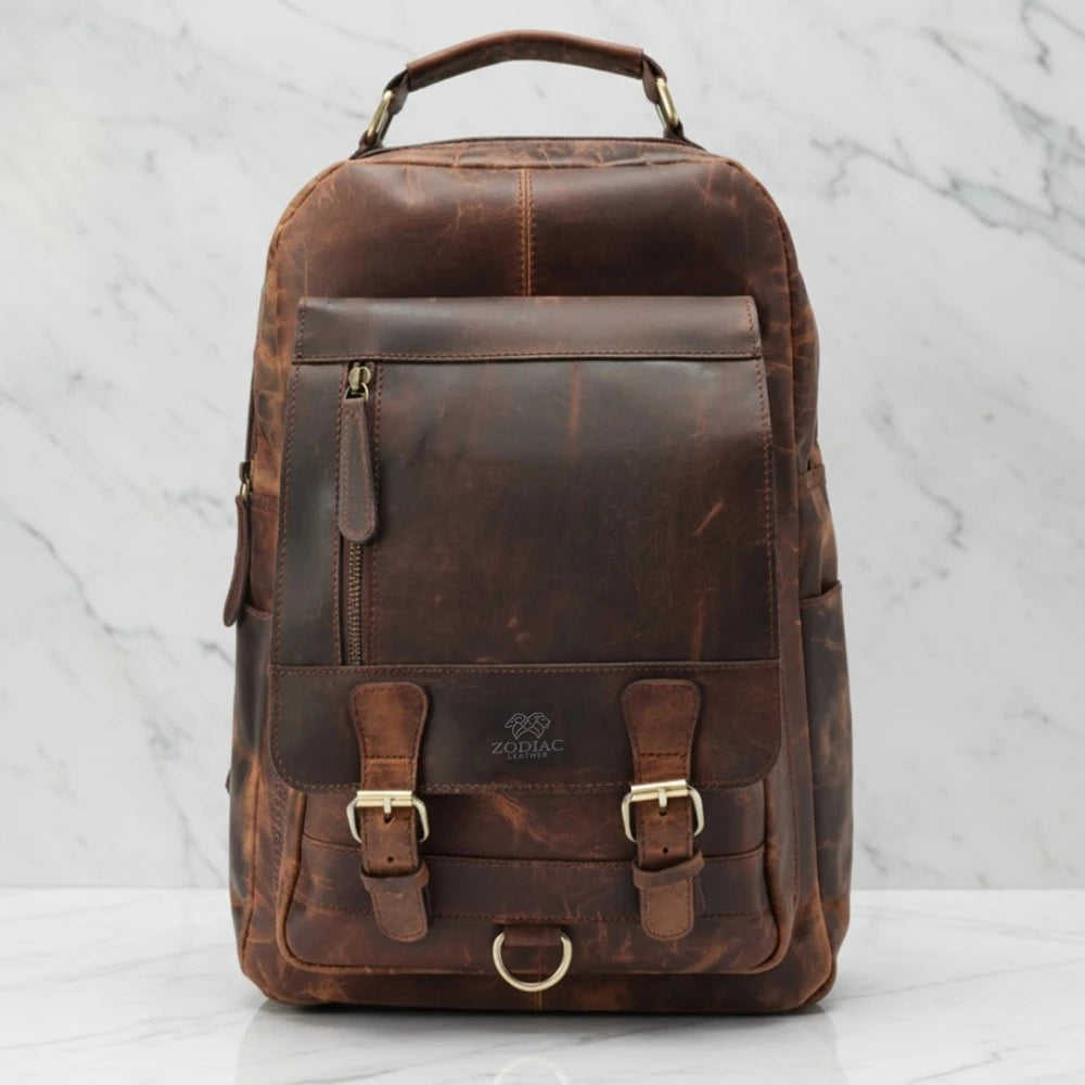 Zodiac Premium Unisex Leather Backpack