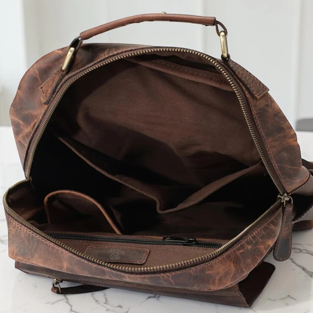 Zodiac Premium Unisex Leather Backpack