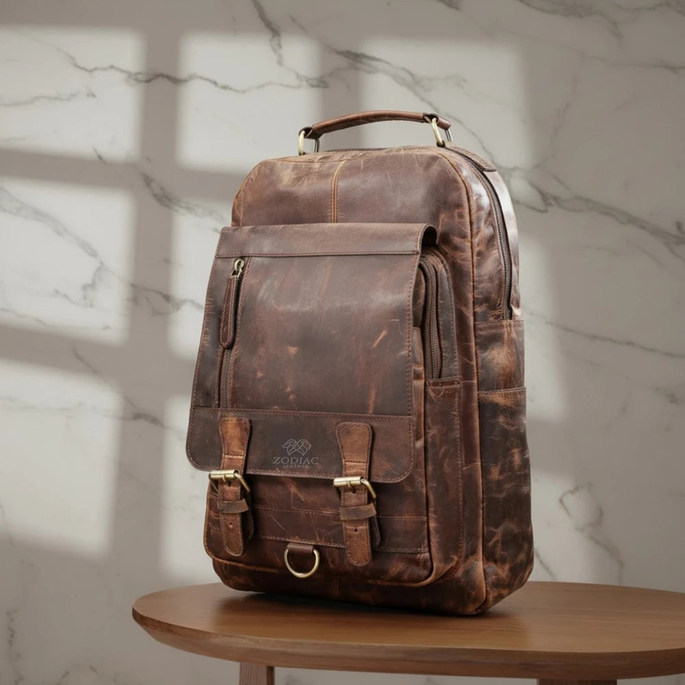Zodiac Premium Unisex Leather Backpack