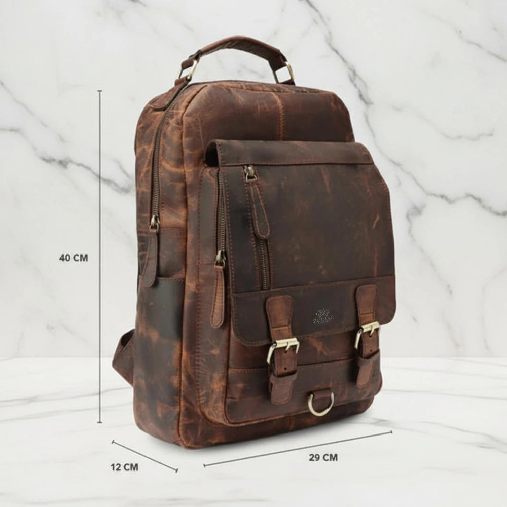 Zodiac Premium Unisex Leather Backpack