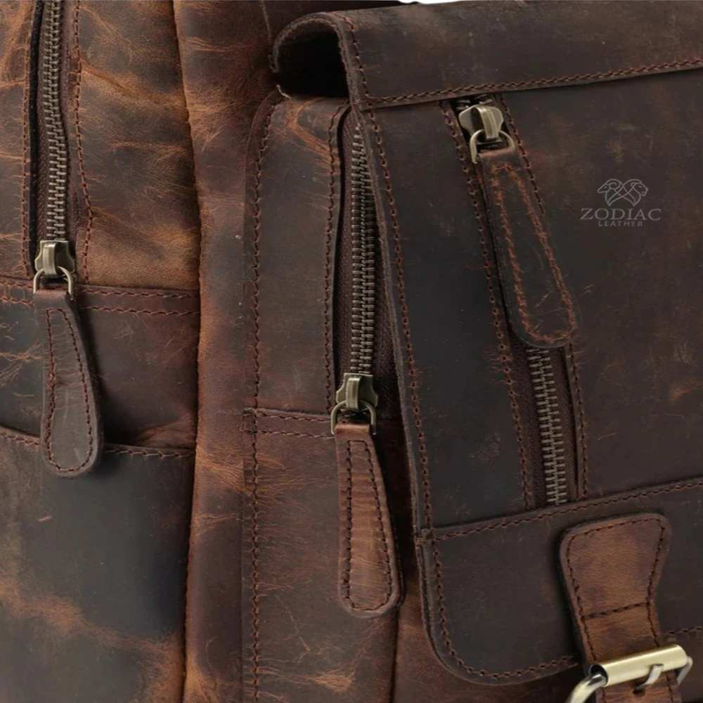 Zodiac Premium Unisex Leather Backpack