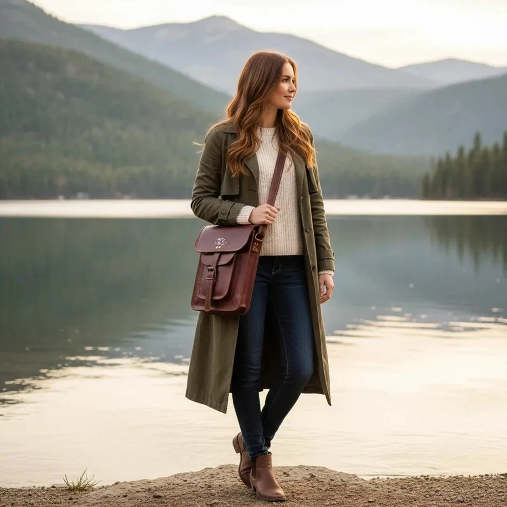 Zodiac Classic Full Grain Crossbody Messenger Bag