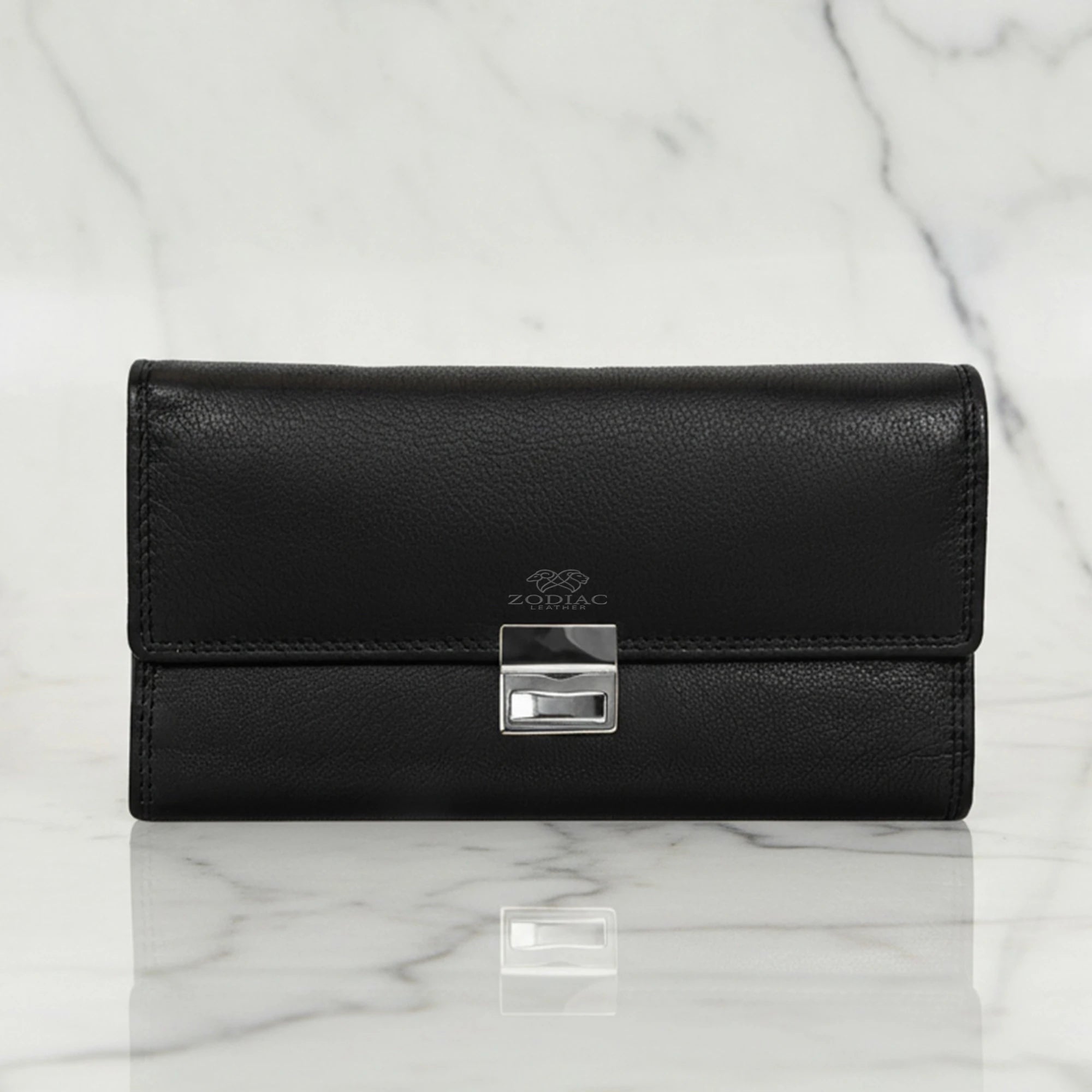 Zodiac Bolsa Genuine Leather Waiter Wallet with Coin Compartment