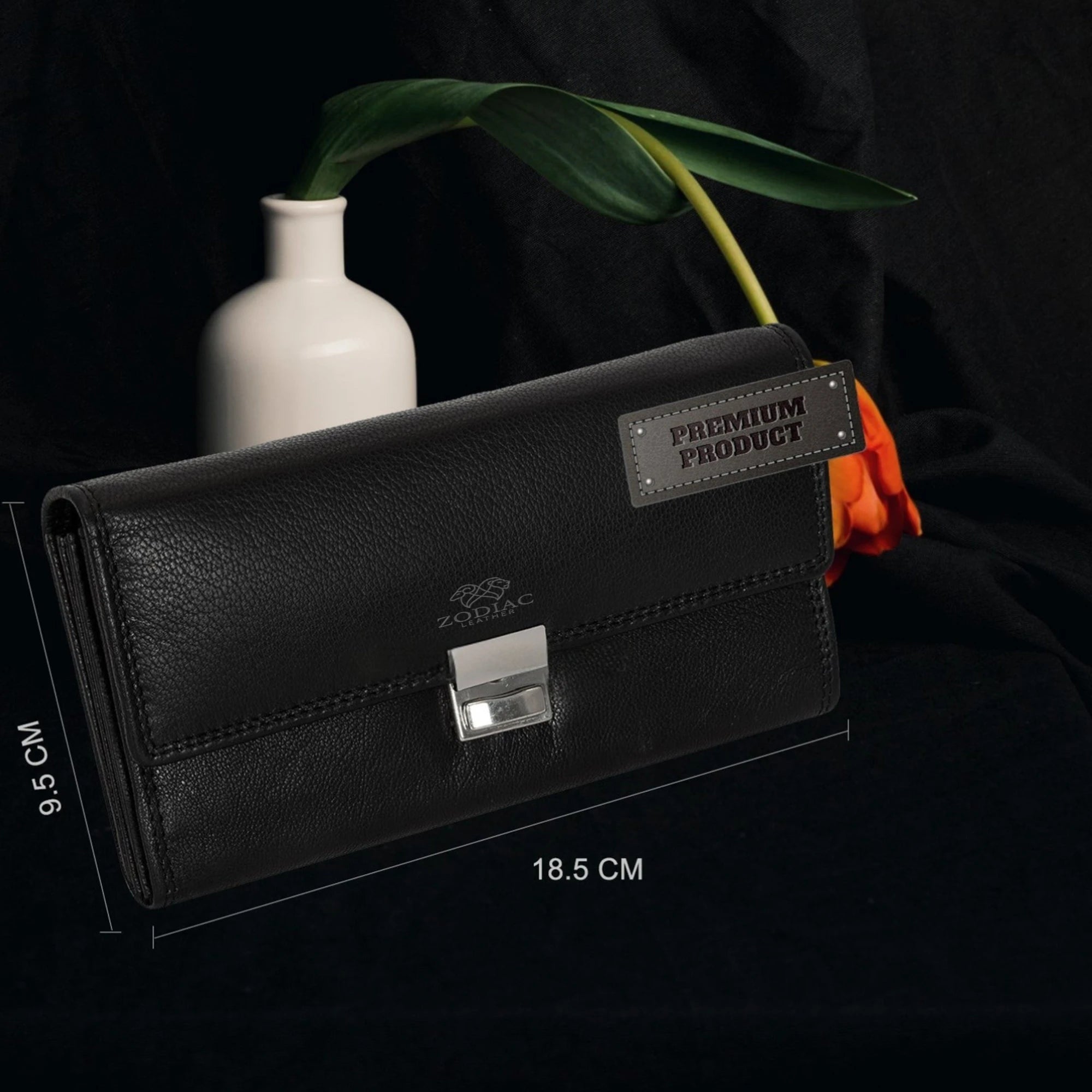 Zodiac Bolsa Genuine Leather Waiter Wallet with Coin Compartment