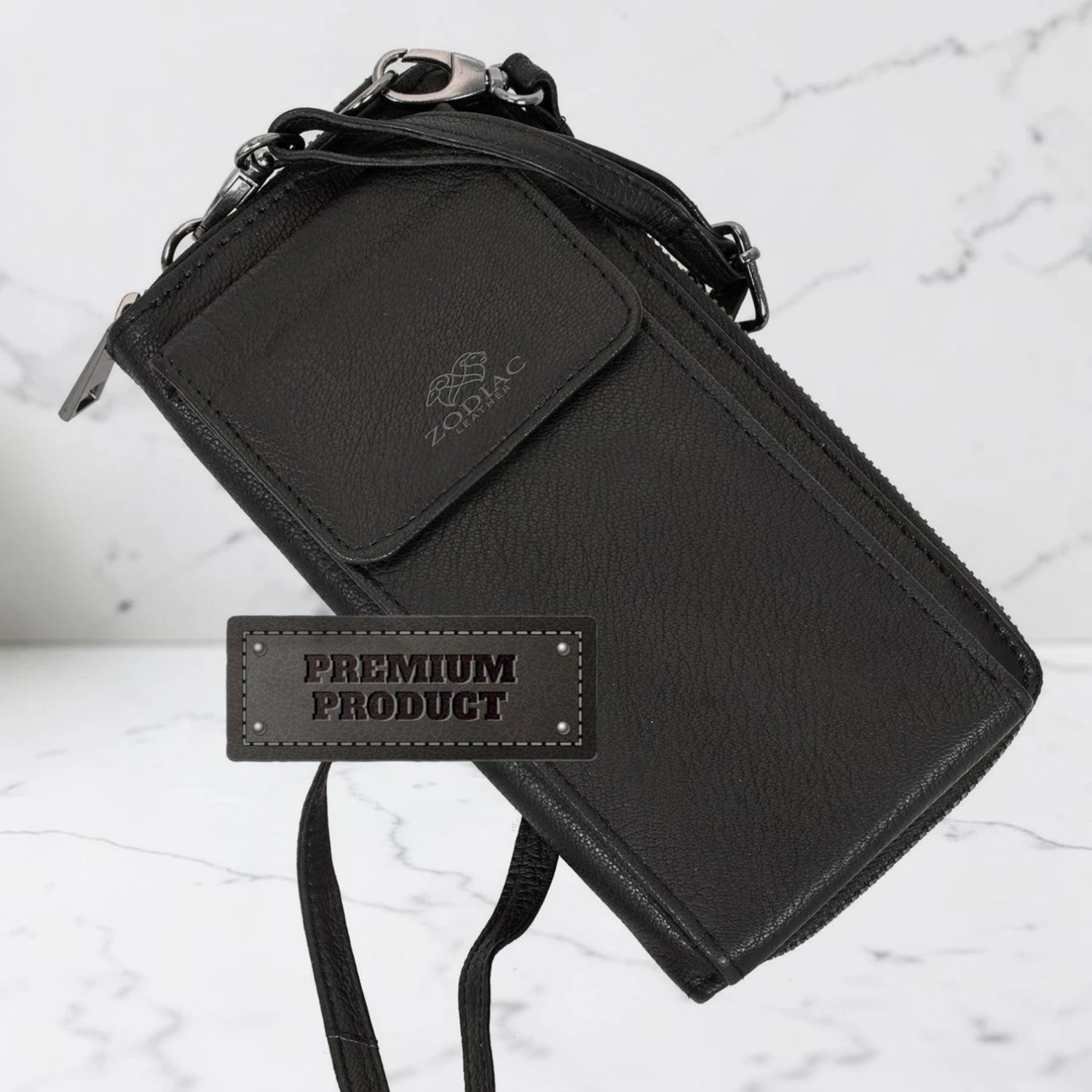 Zodiac Cartera Dual Purpose Leather Purse For Mobile & Money