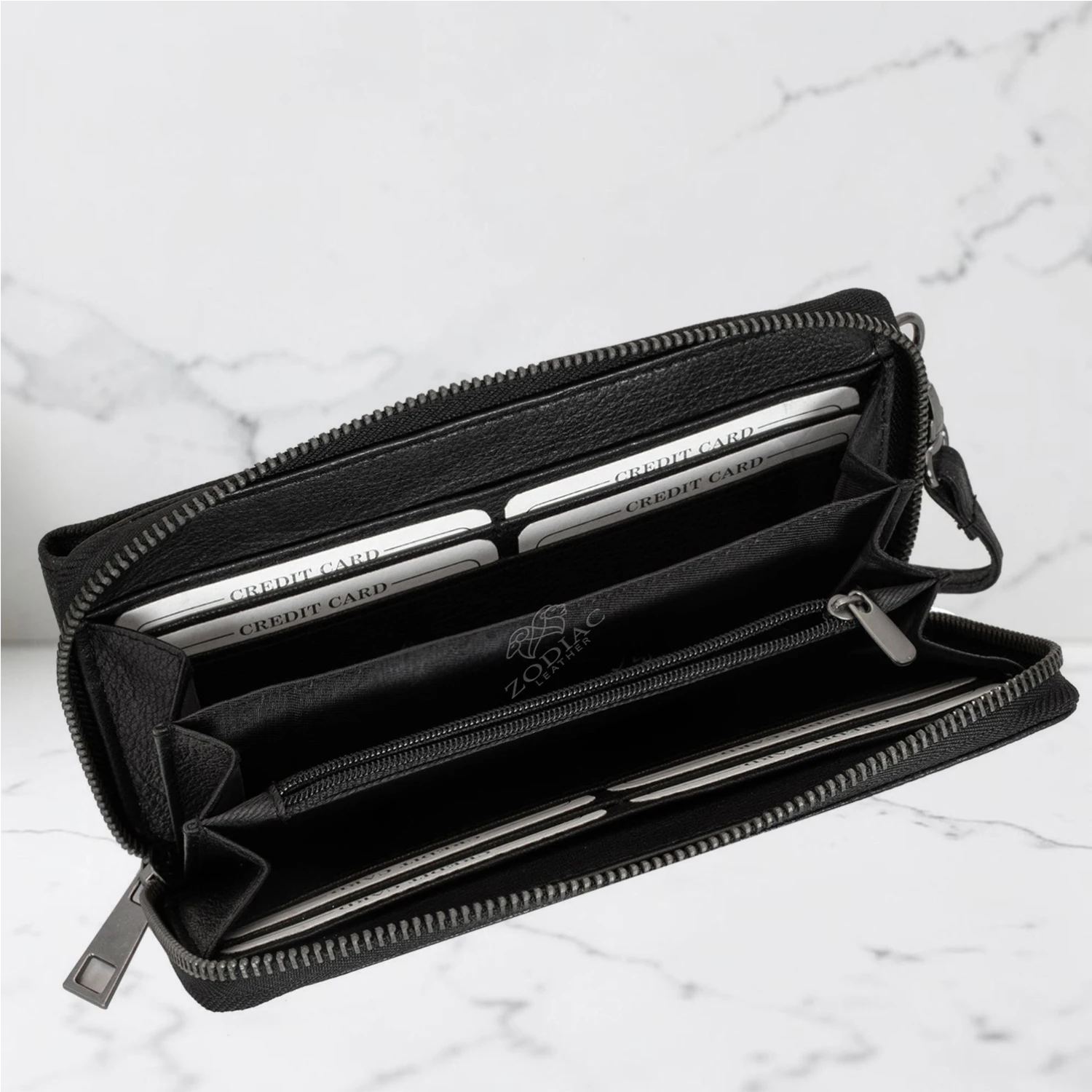 Zodiac Cartera Dual Purpose Leather Purse For Mobile & Money