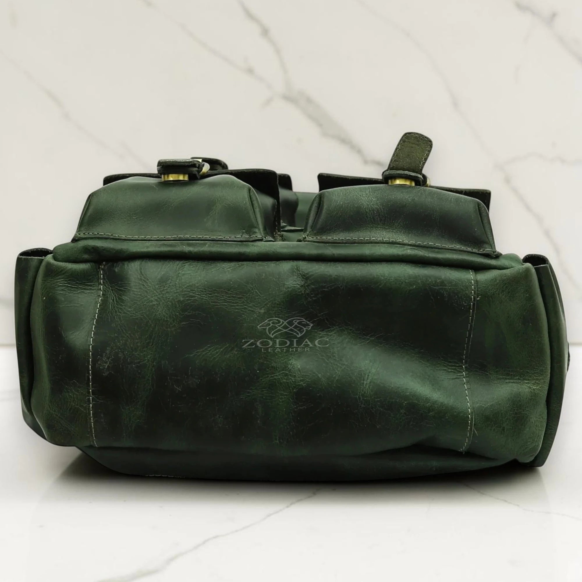 Zodiac Diego Genuine Leather Backpack Unisex Multifunctional Green