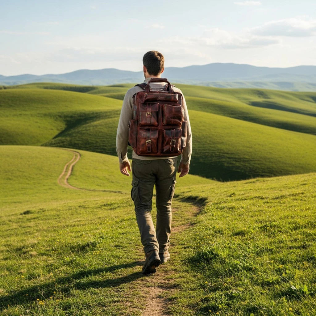 Zodiac Diego Genuine Leather Backpack Unisex Multifunctional Maroon
