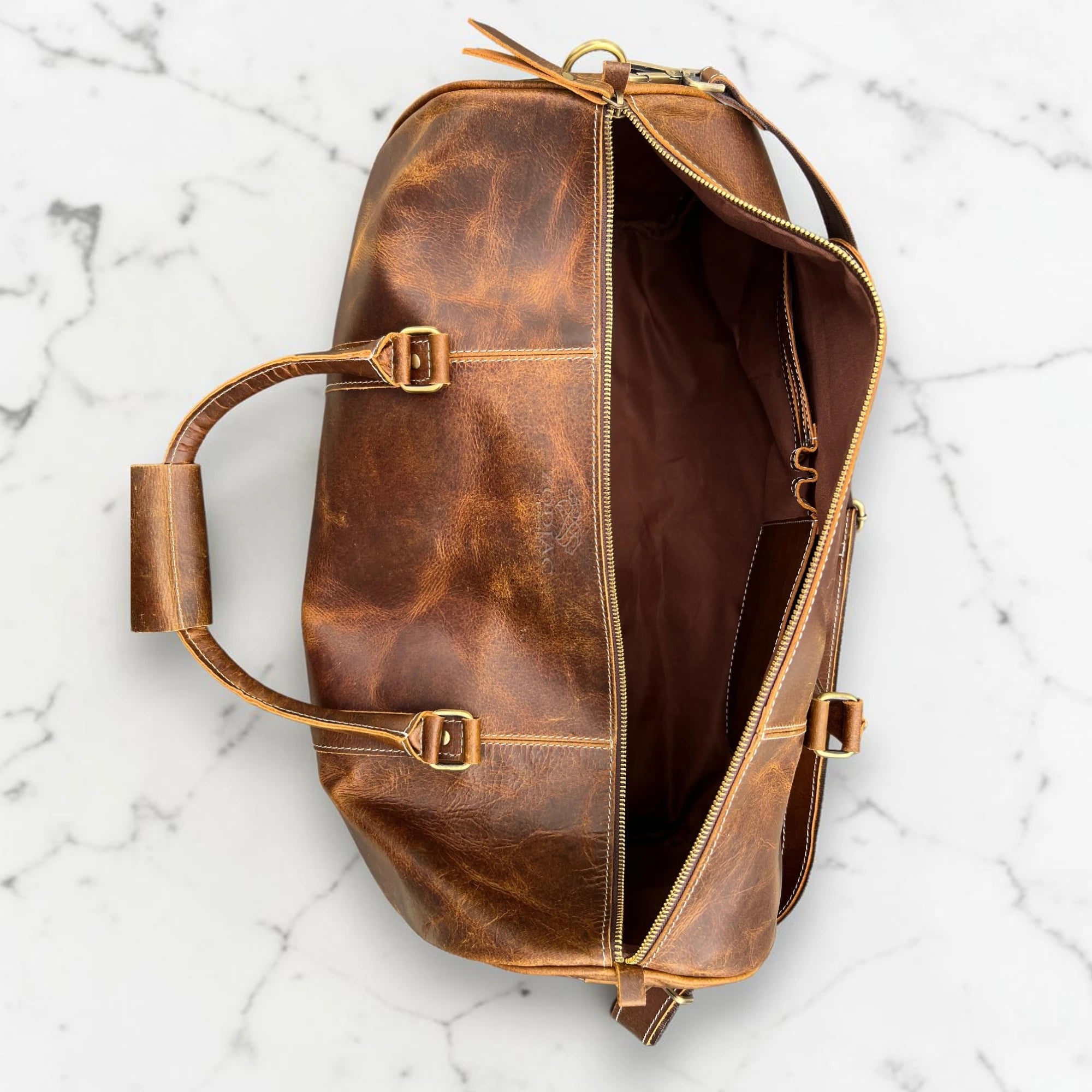 Zodiac Eric Genuine Leather Duffle Bag Brown