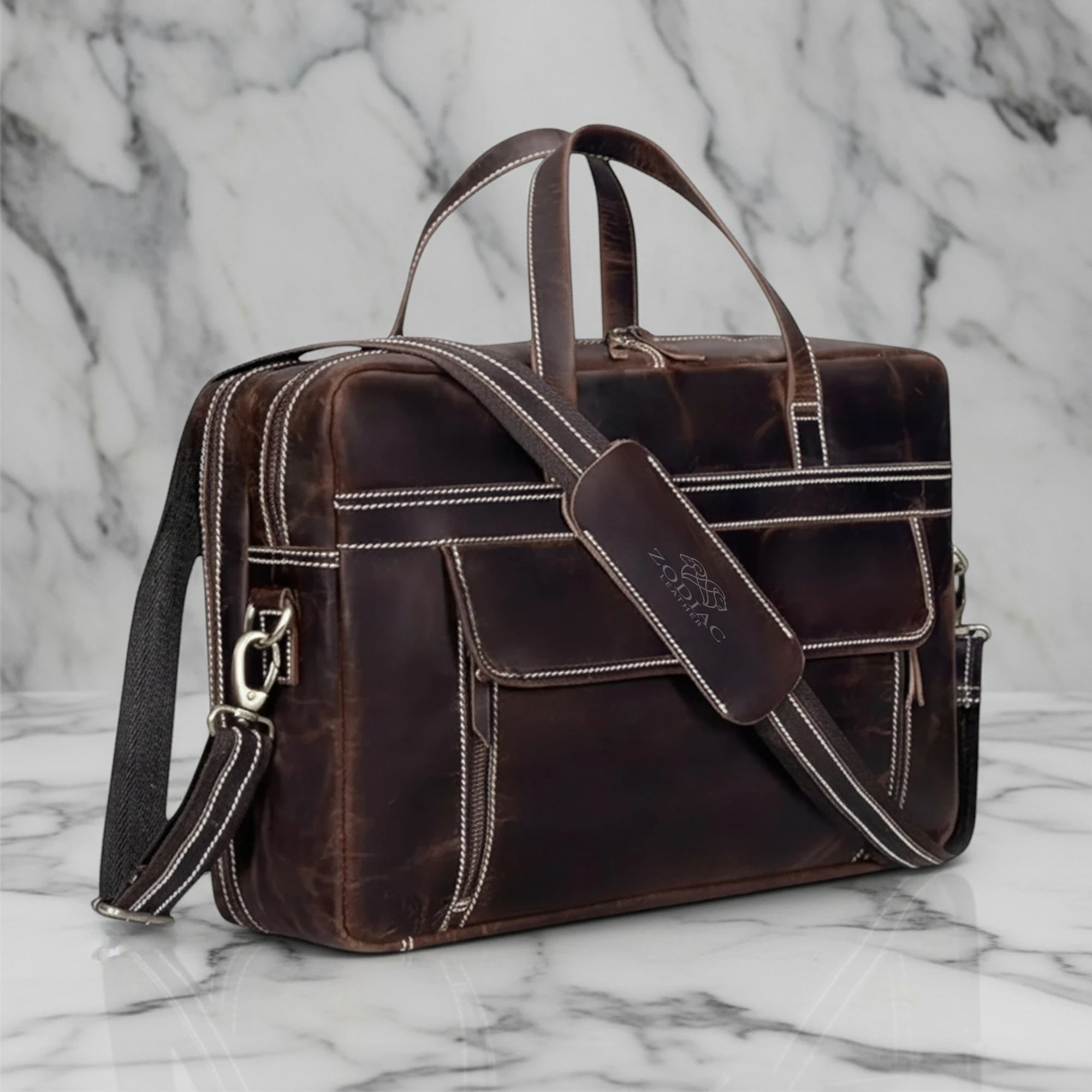 Zodiac James Genuine Leather Briefcase Bag