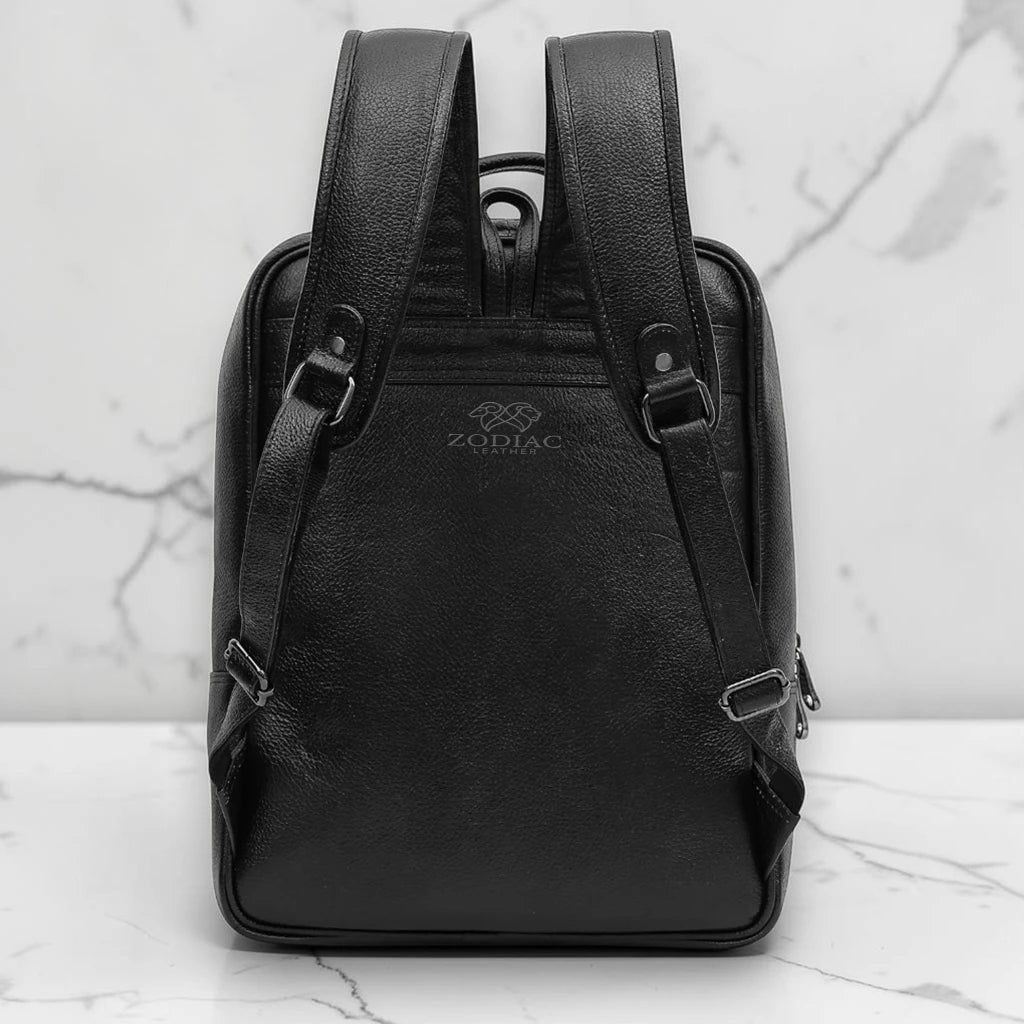Zodiac Lovita Full Grain Leather Backpack Black