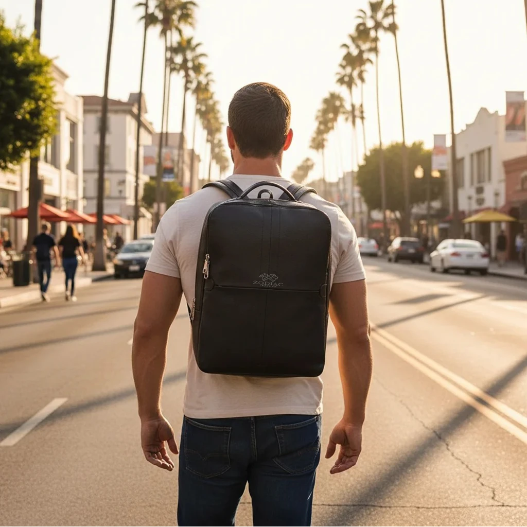 Zodiac Lovita Full Grain Leather Backpack Black