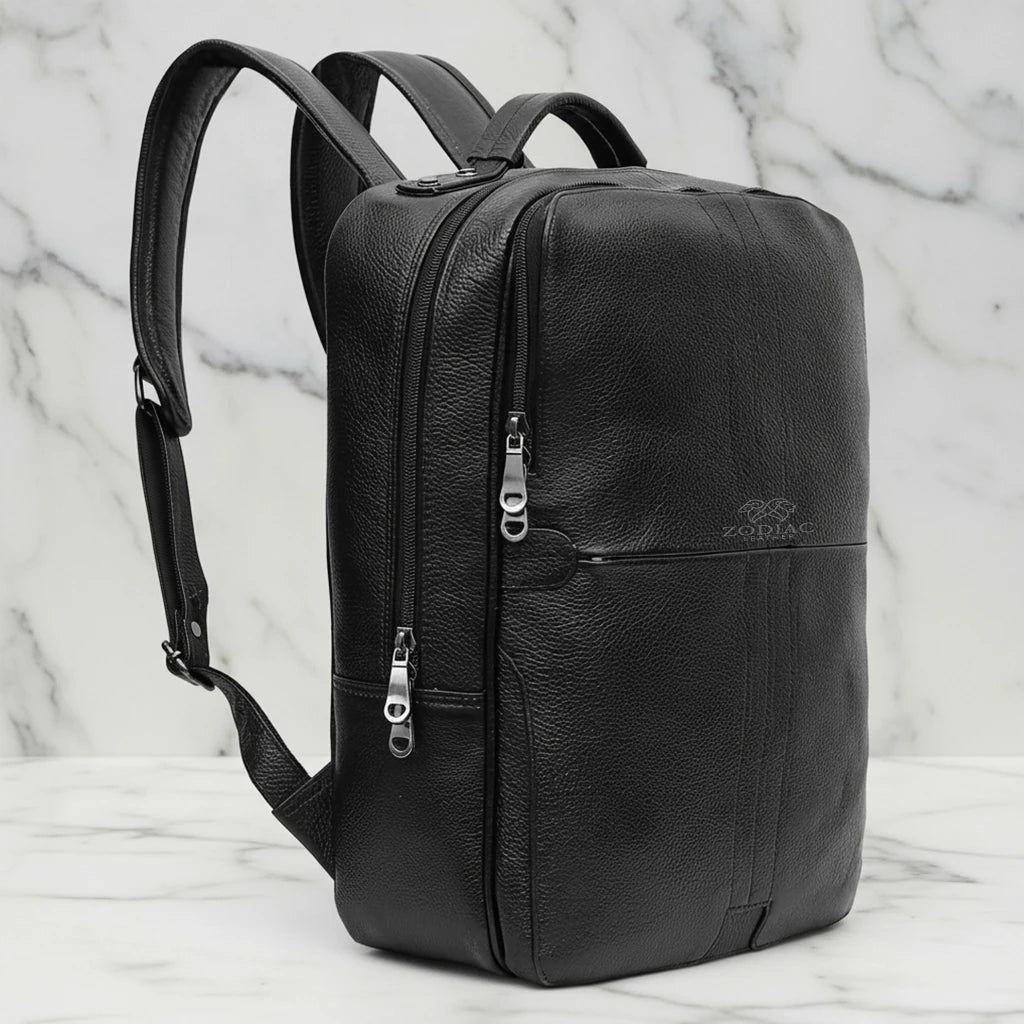 Zodiac Lovita Full Grain Leather Backpack Black