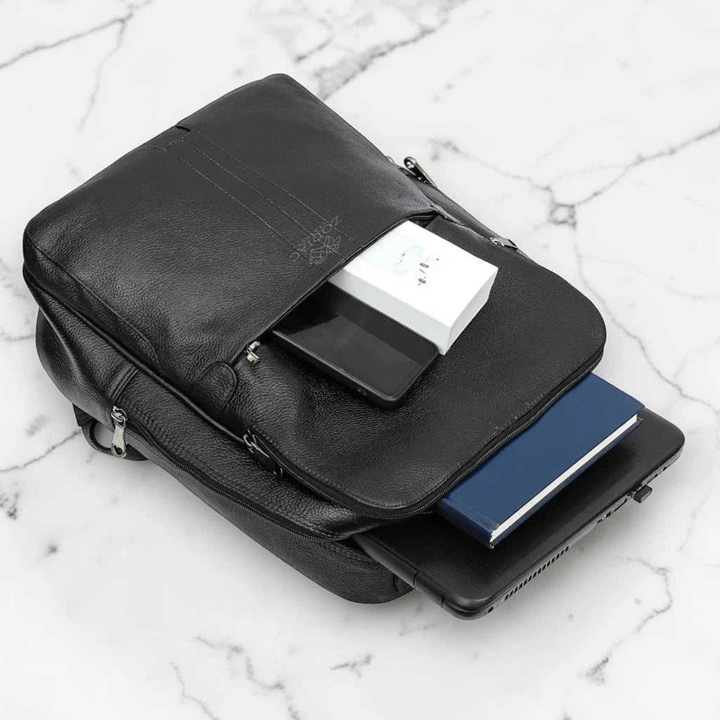 Zodiac Lovita Full Grain Leather Backpack Black