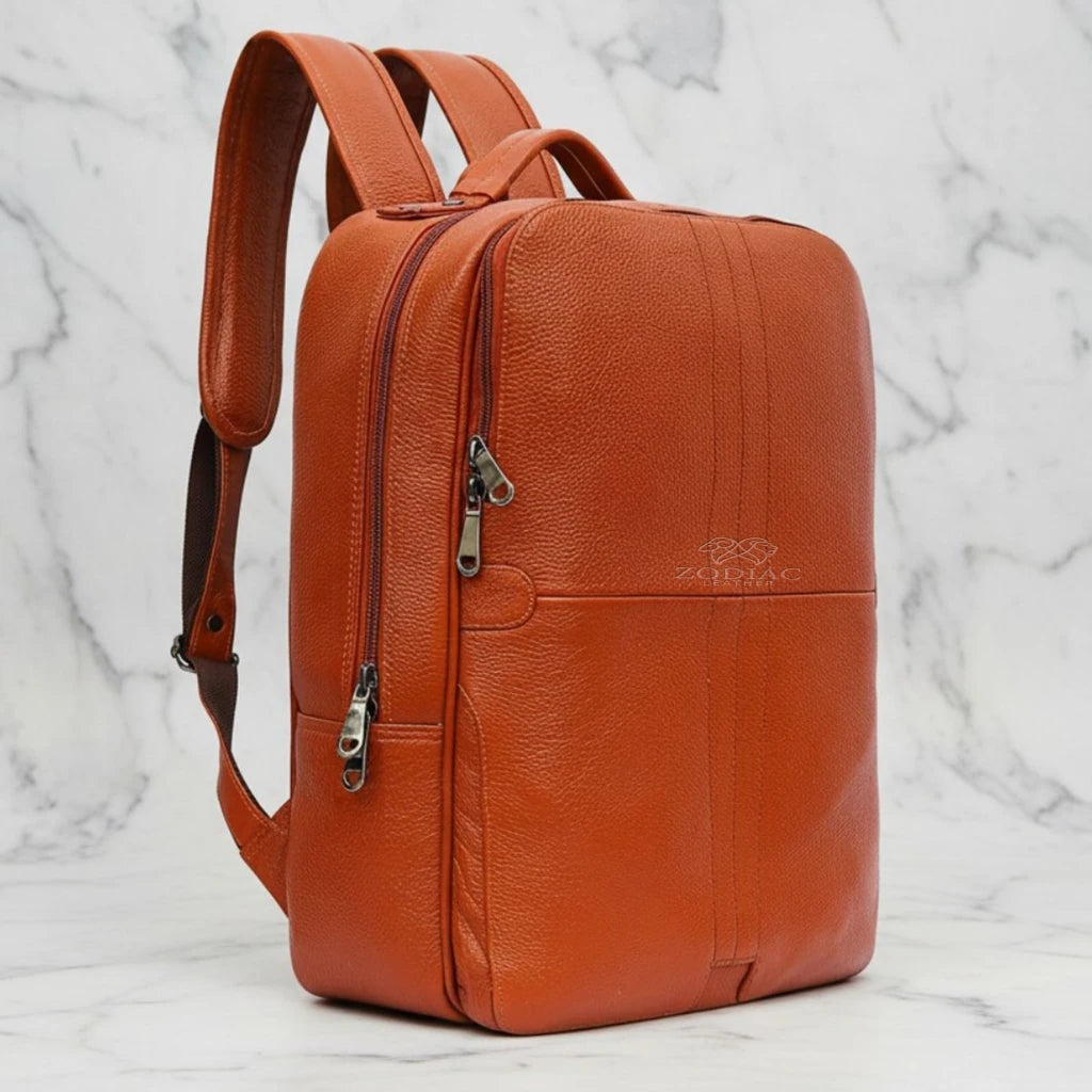 Zodiac Lovita Full Grain Leather Backpack Brown