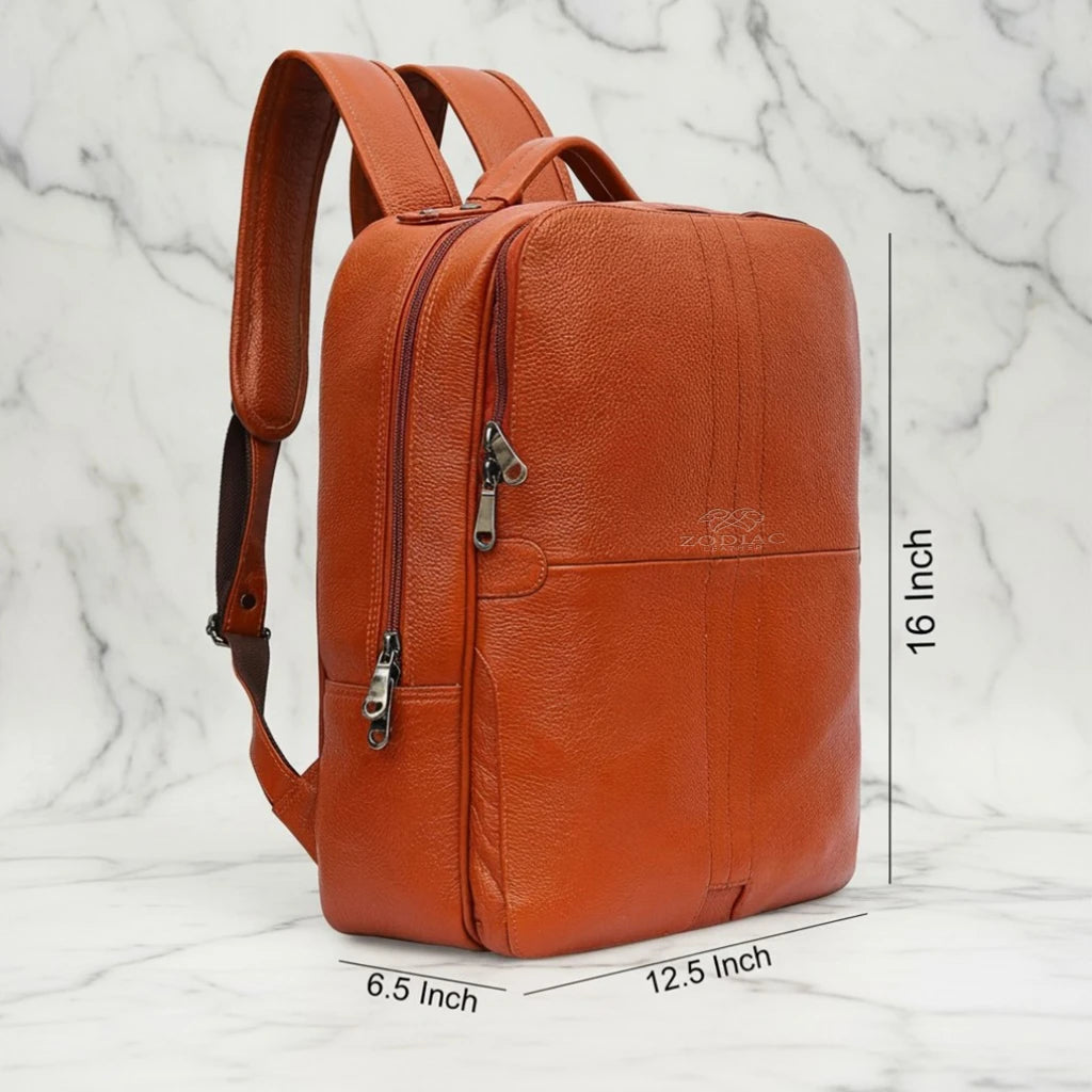 Zodiac Lovita Full Grain Leather Backpack Brown