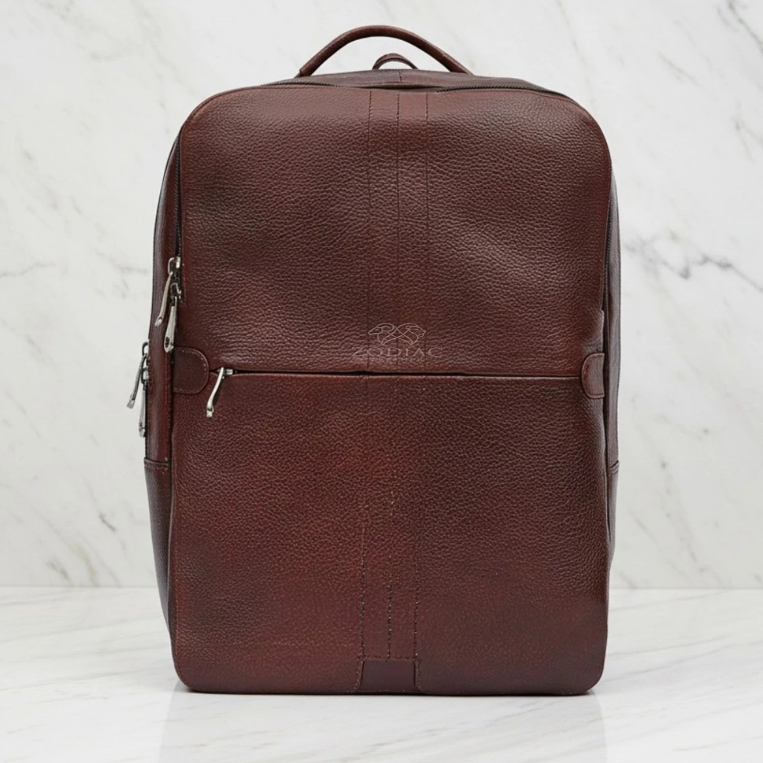 Zodiac Lovita Full Grain Leather Backpack Tan Brown